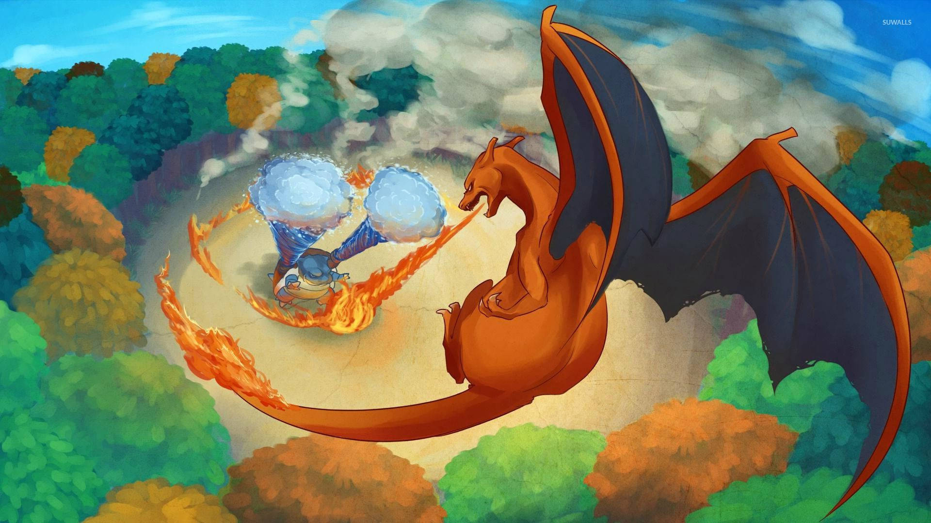 Fire Breathing Charizard Background