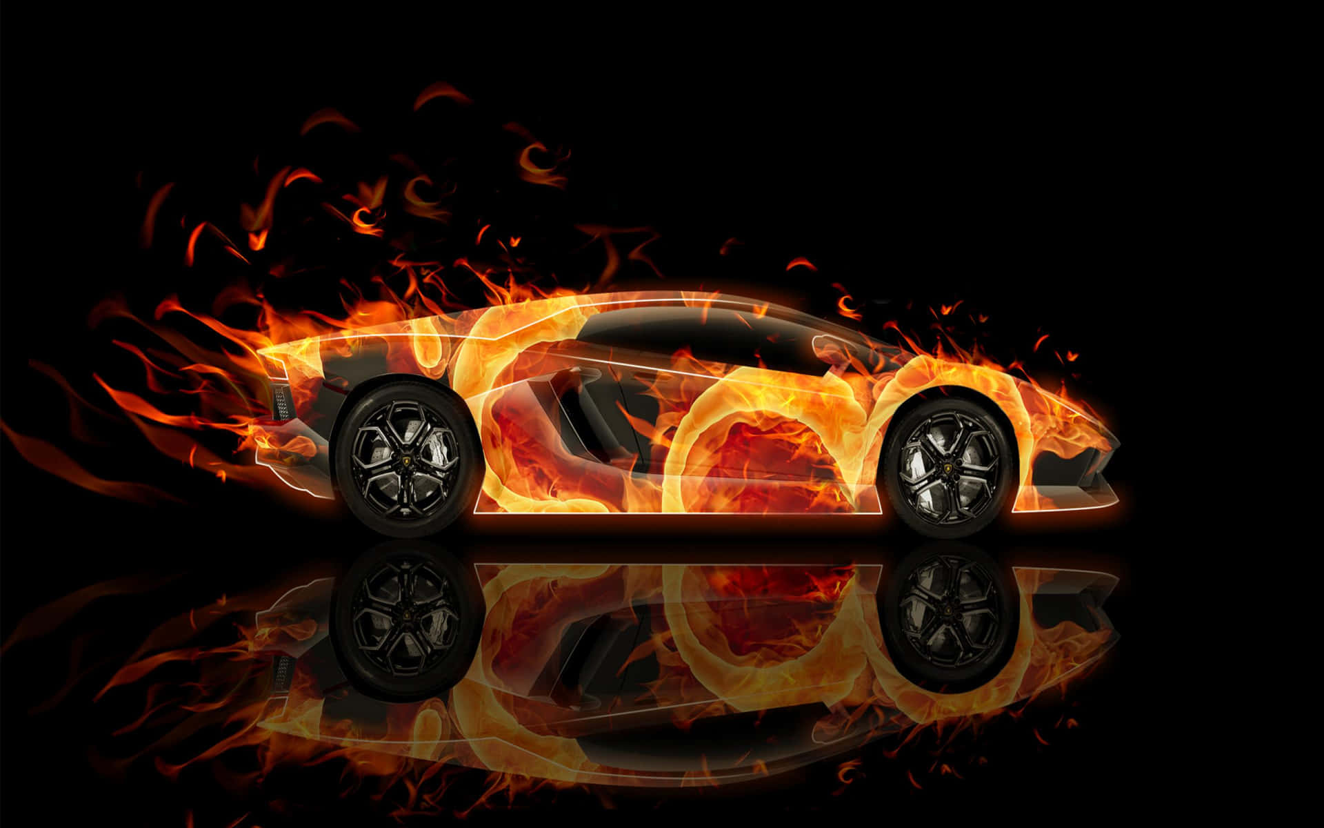 Fire Car 3d Art