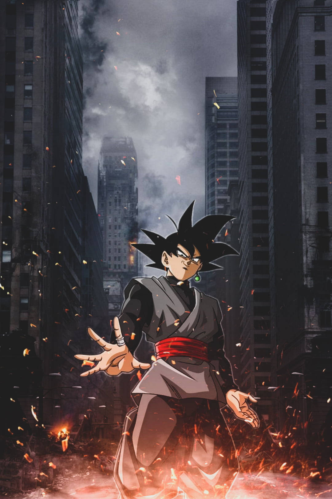 Fire City Black Goku Live Background