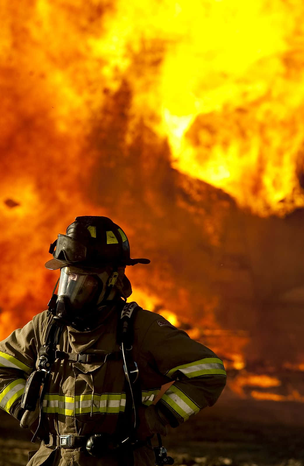 Fire Department Officer Resting Background