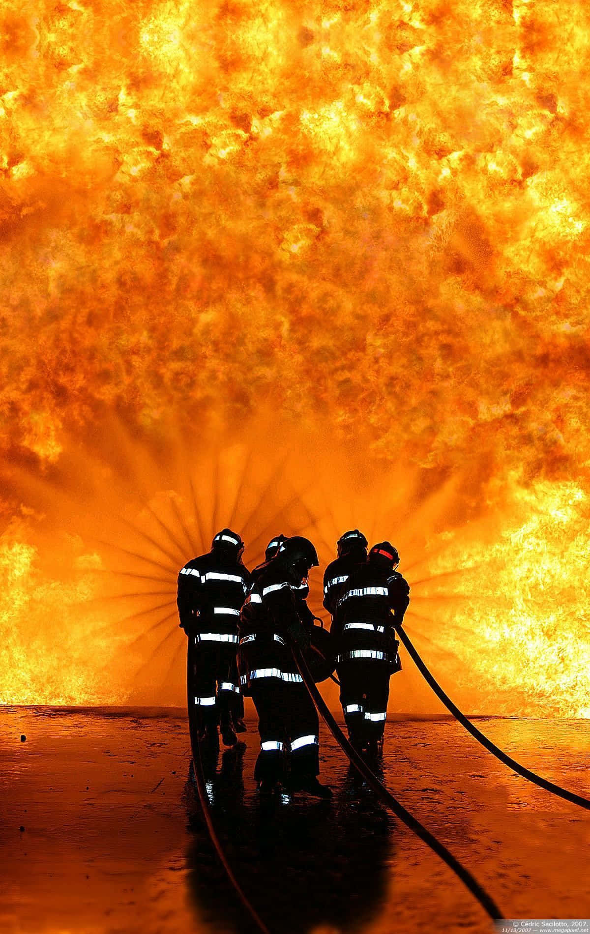 Fire Department With A Huge Fire Background