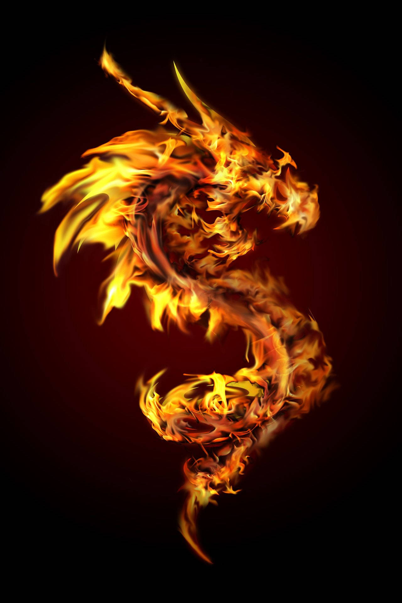 Fire Dragon Flame Art Background