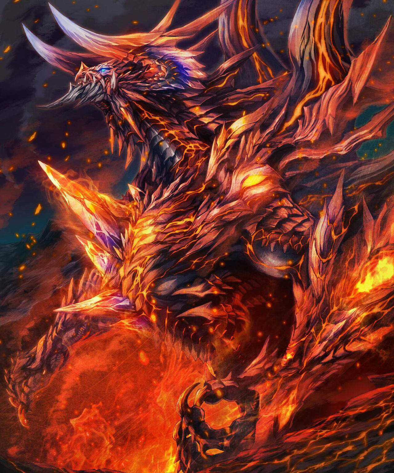 Fire Dragon With Ornamental Horns