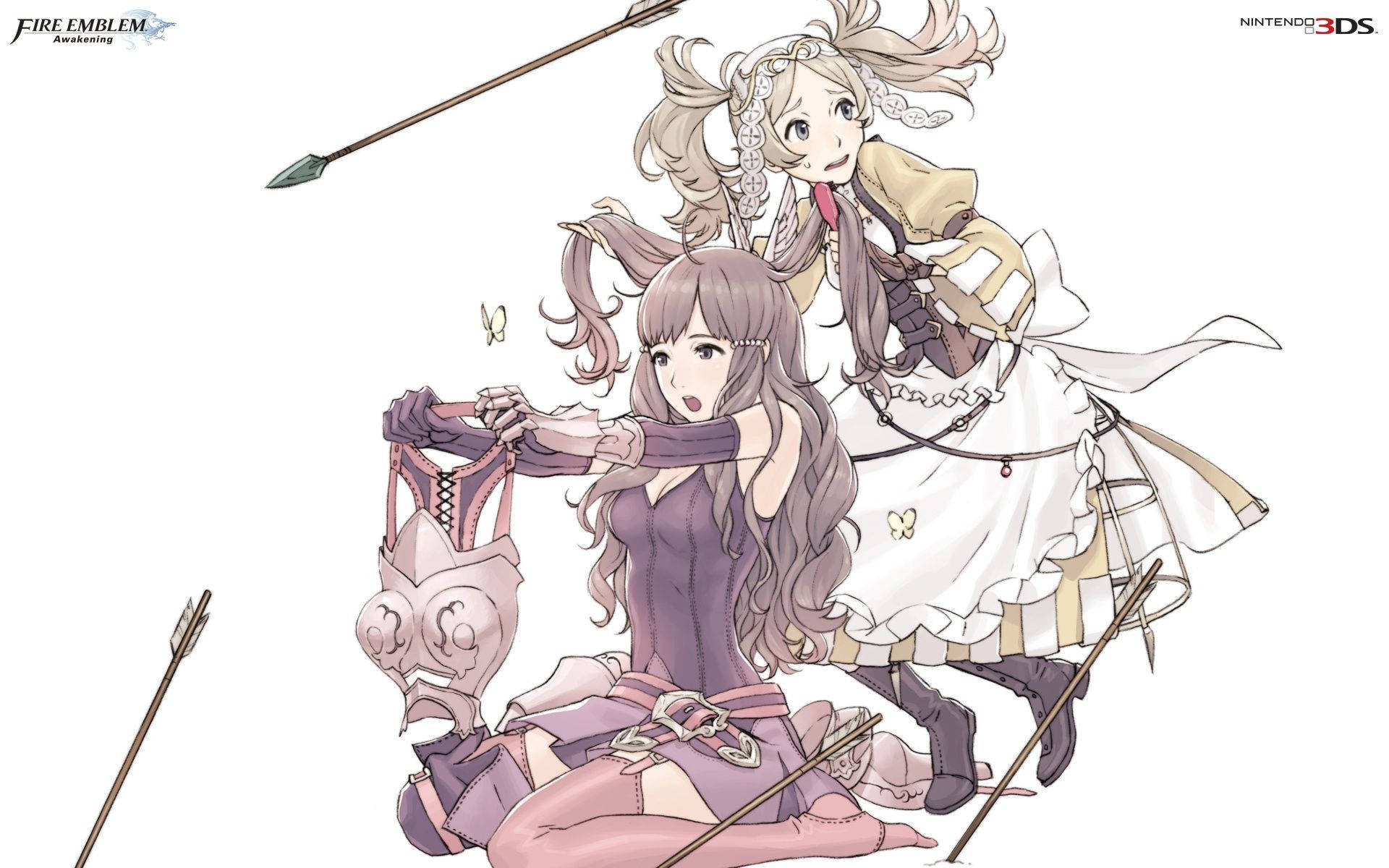 Fire Emblem Lissa Protecting Sumia Background