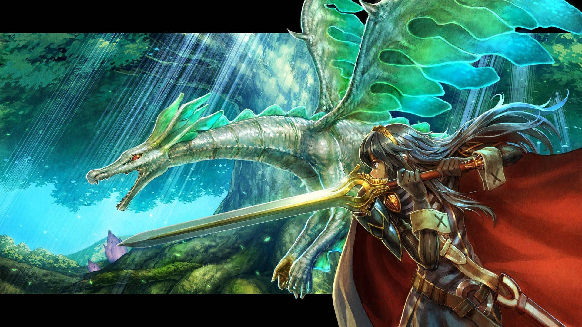 Fire Emblem Warriors Lucina And Dragon Background