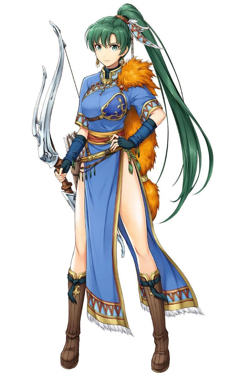 Fire Emblem Warriors Lyn On White Background Background
