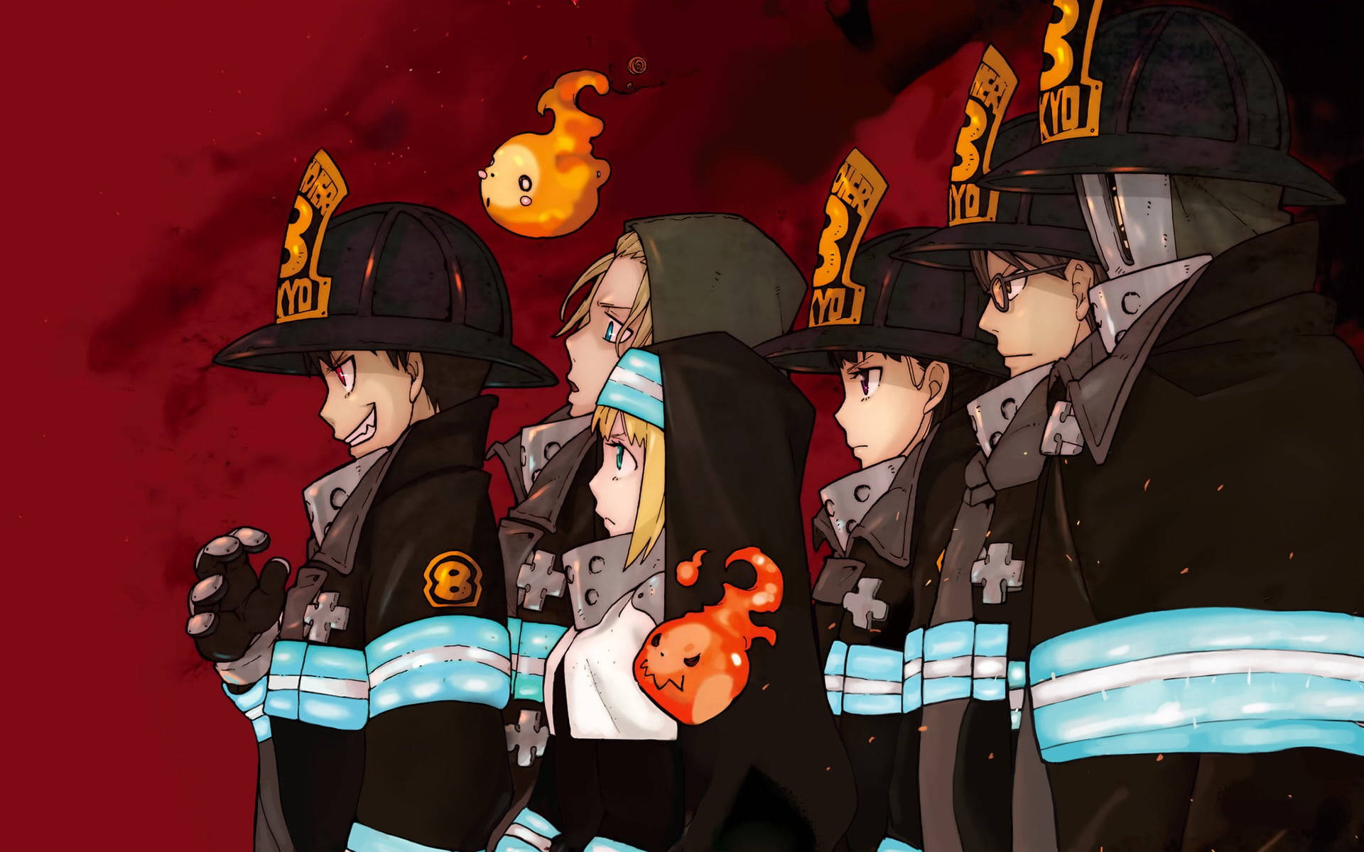 Fire Force Anime Firefighters Background