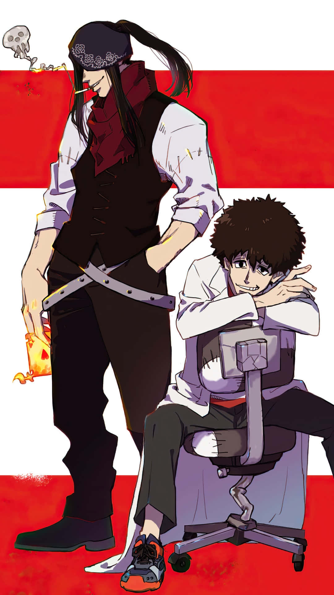 Fire Force Joker And Viktor Licht Background