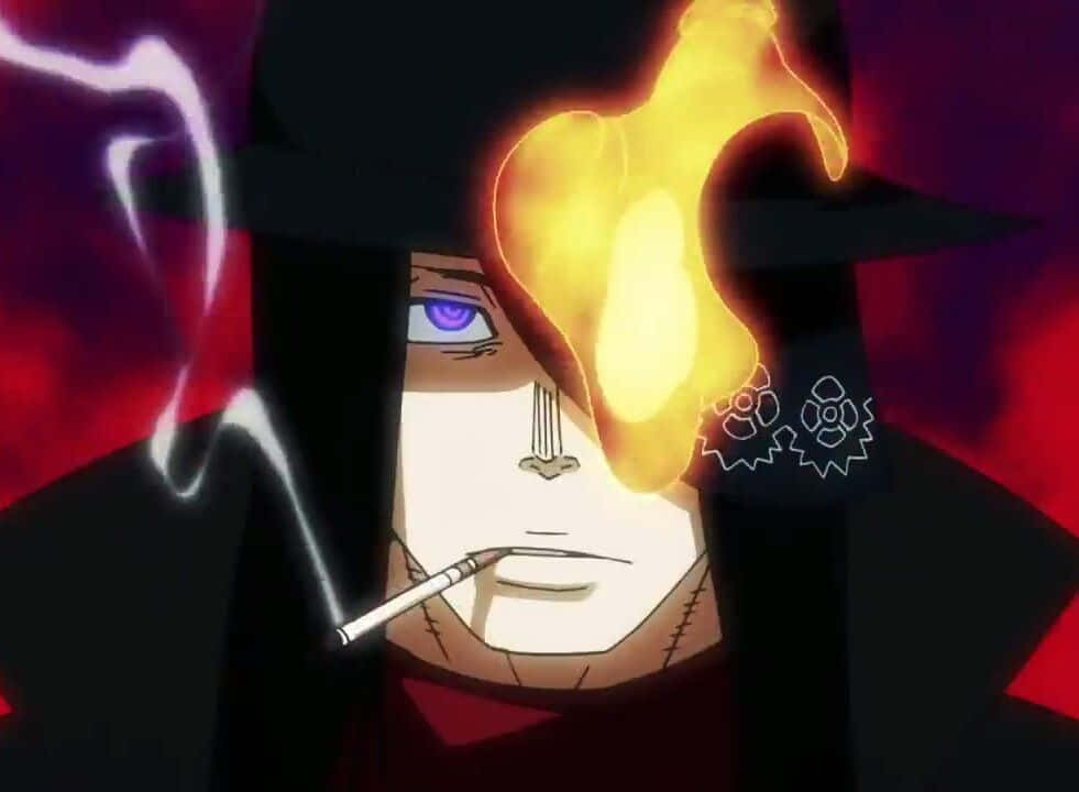 Fire Force Joker On Fire Background