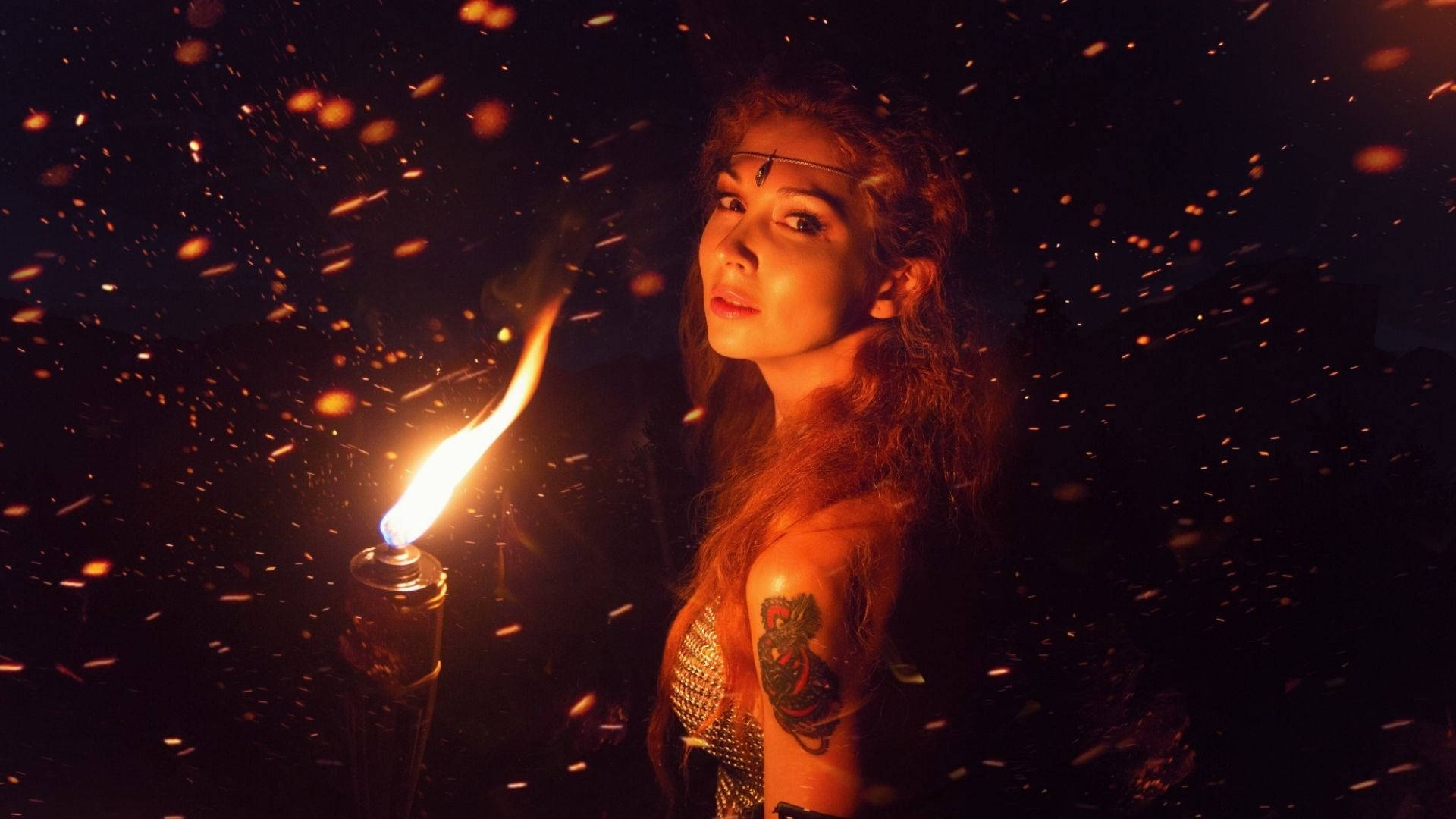Fire Girl With A Torch