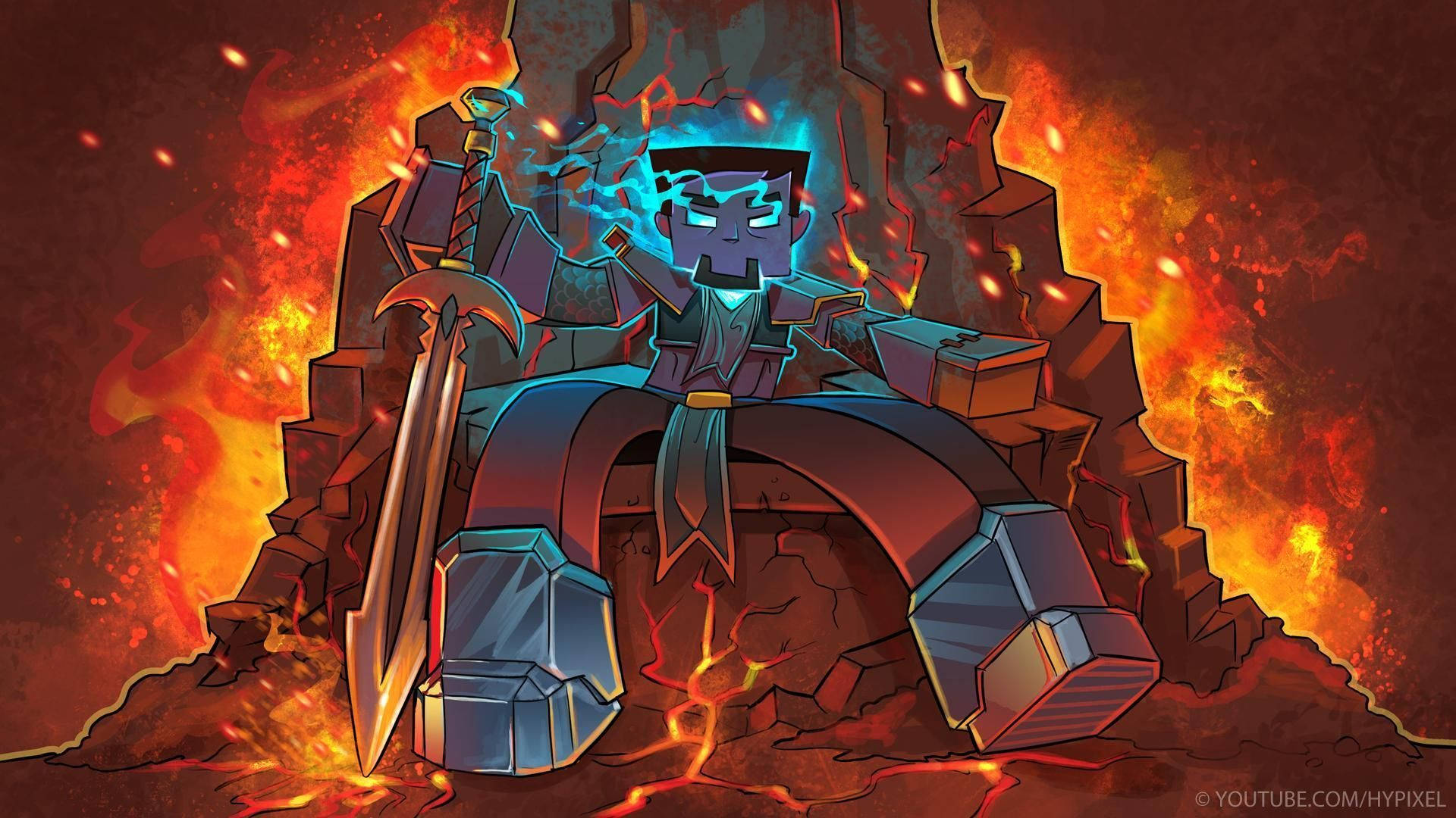Fire King Minecraft Herobrine Throne Fanart