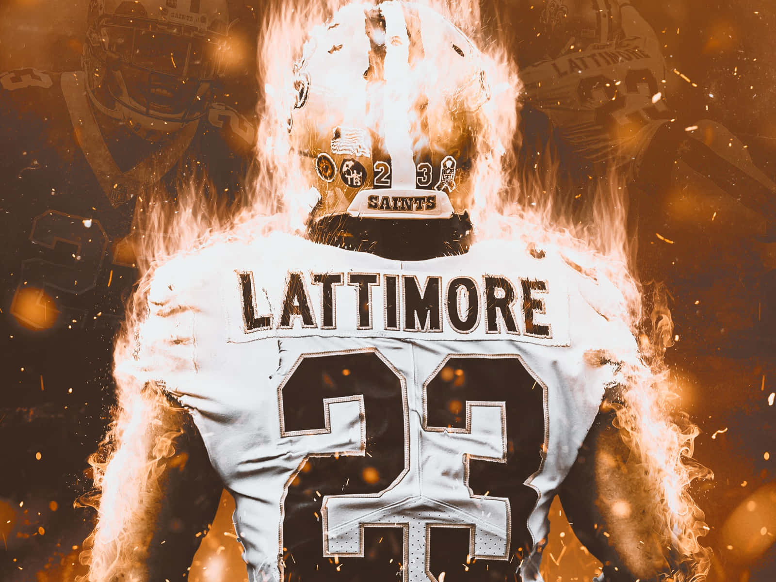 Fire No. 23 Marshon Lattimore Graphic Art Background