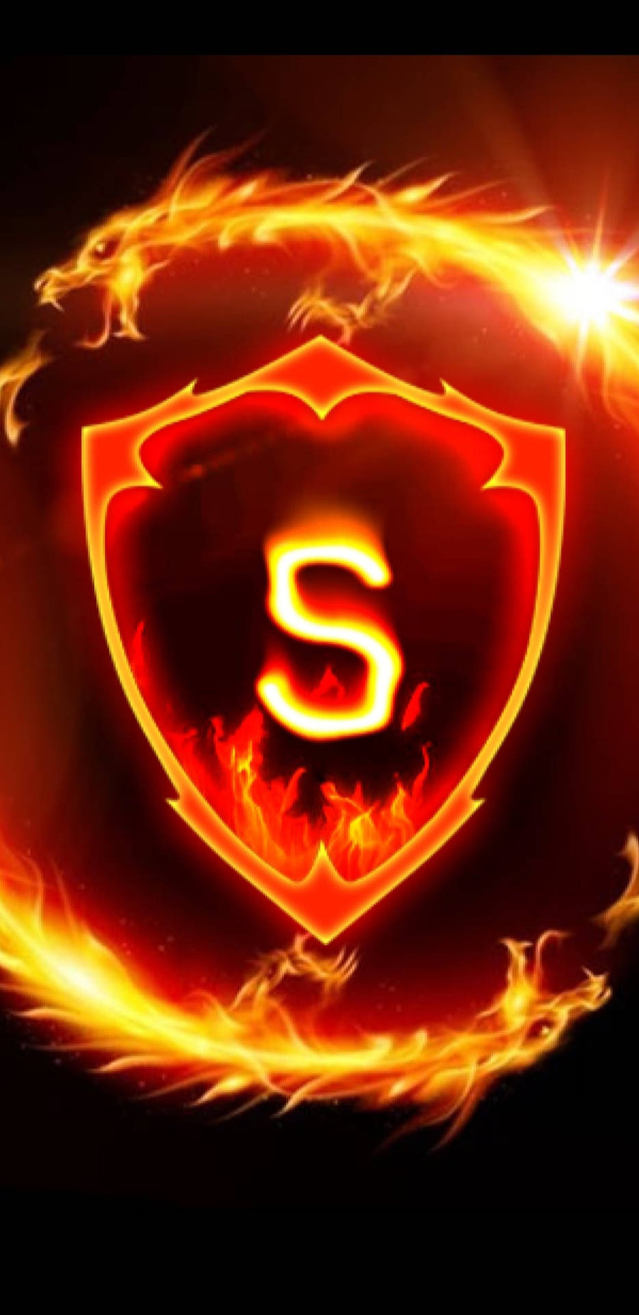 Fire Shield S Alphabet Background