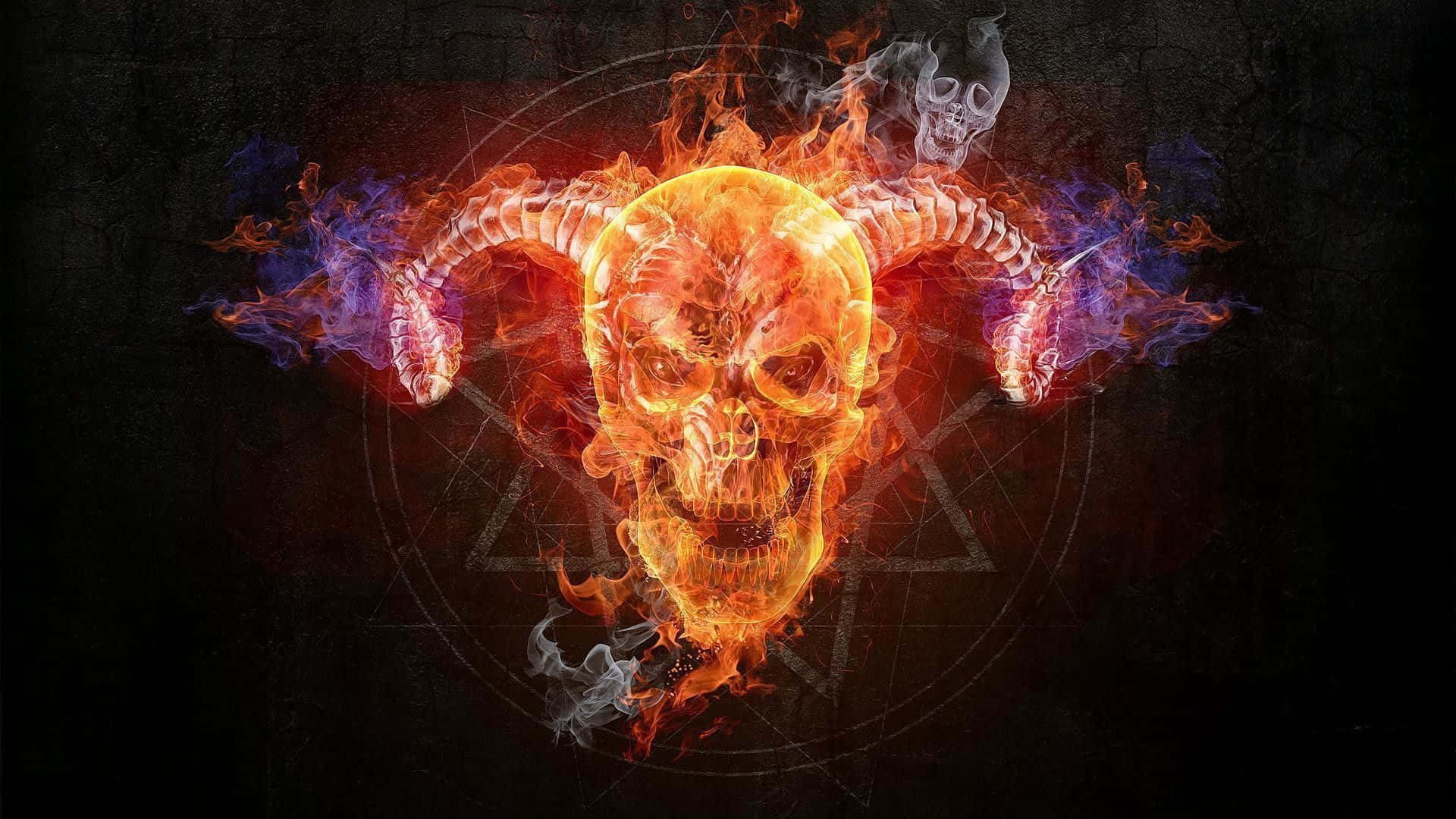 Fire Skull With Horns