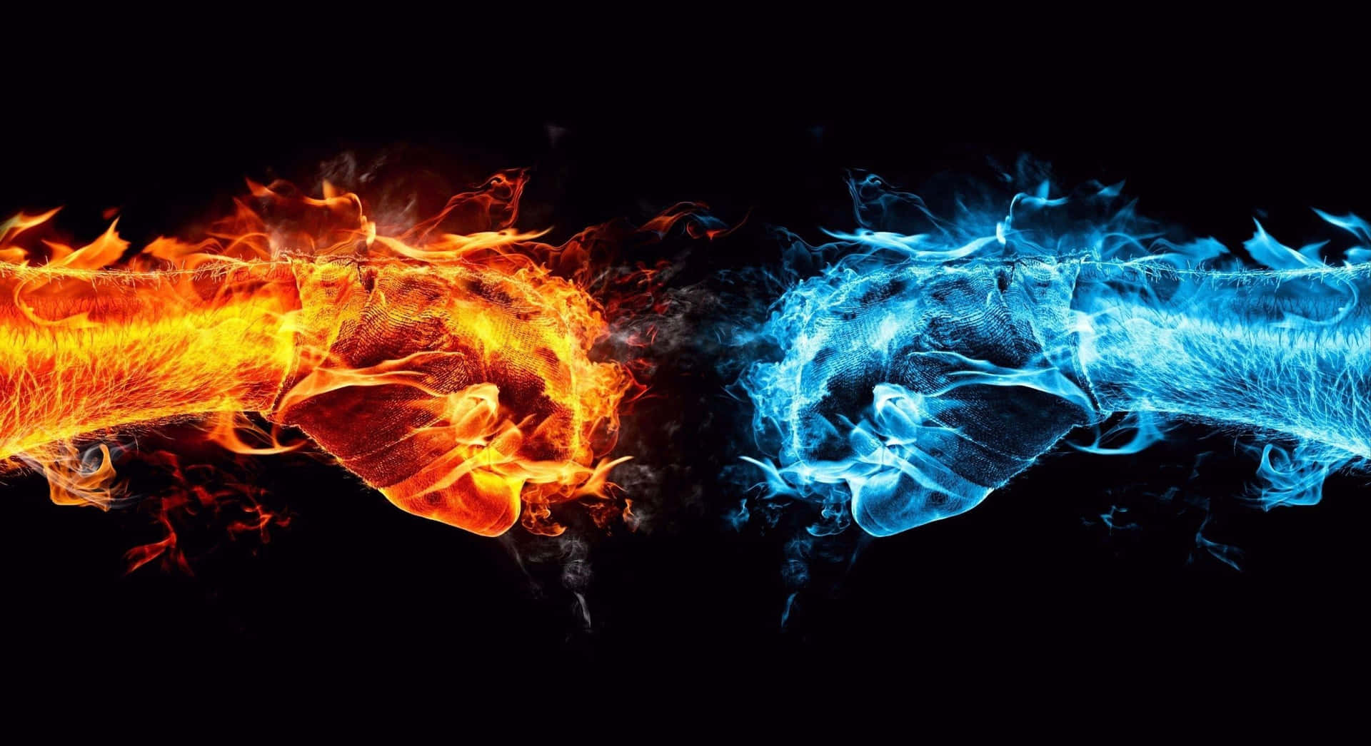 Fire_vs_ Ice_ Fists_ Confrontation Background