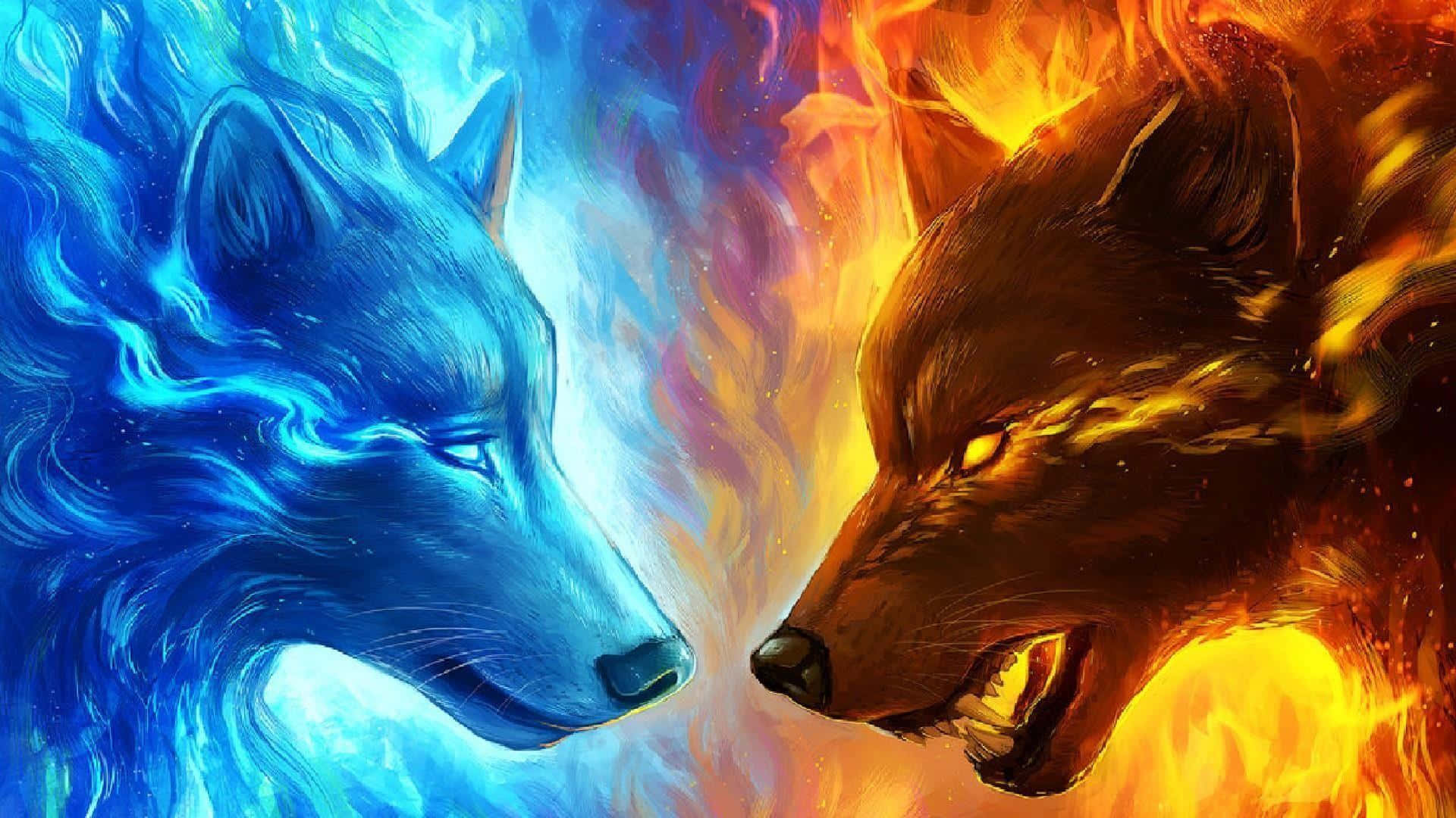 Fire Wolf – Unleashing Unbridled Power And Strength Background