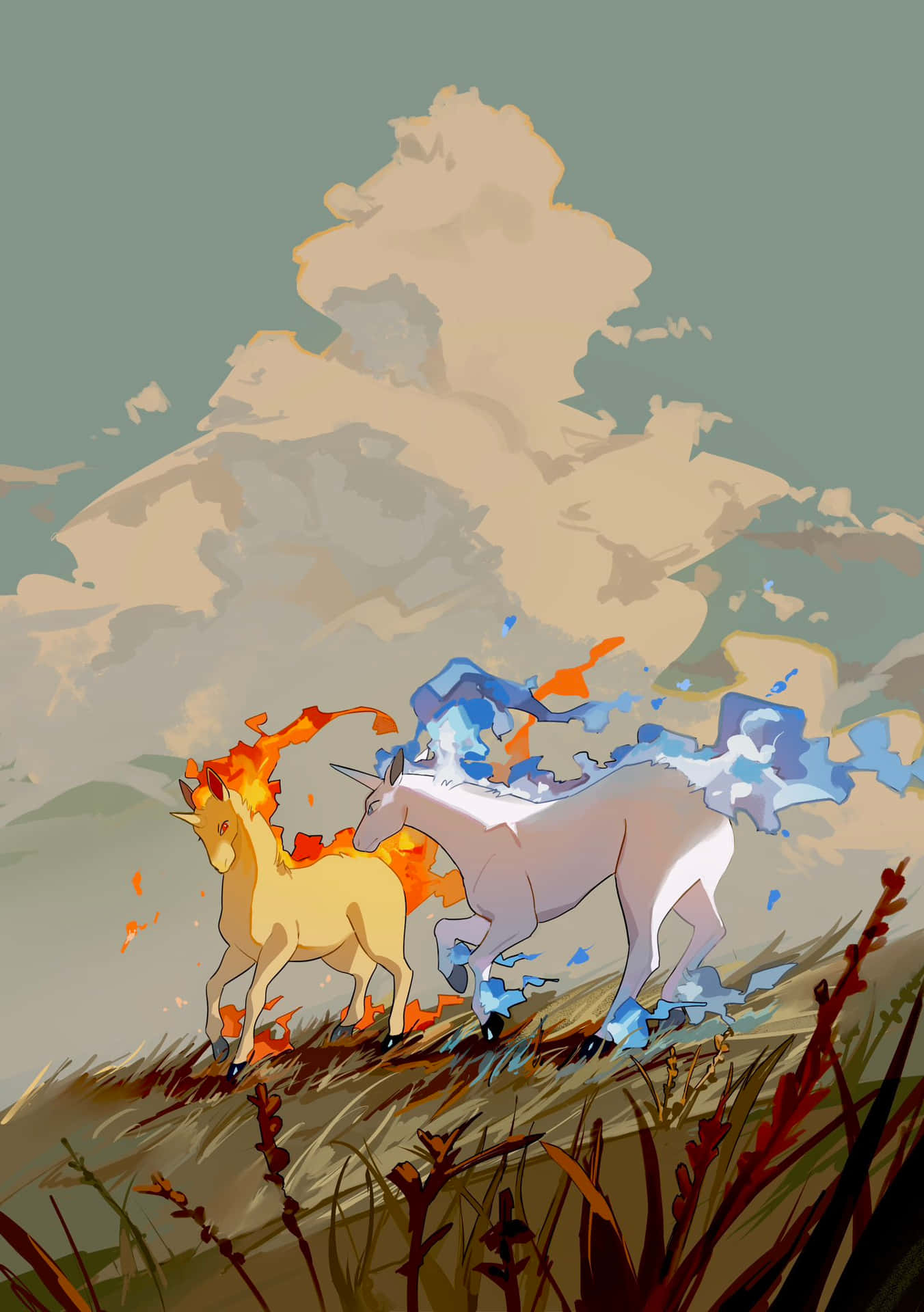 Fireand Ice Ponytaand Rapidash Artwork