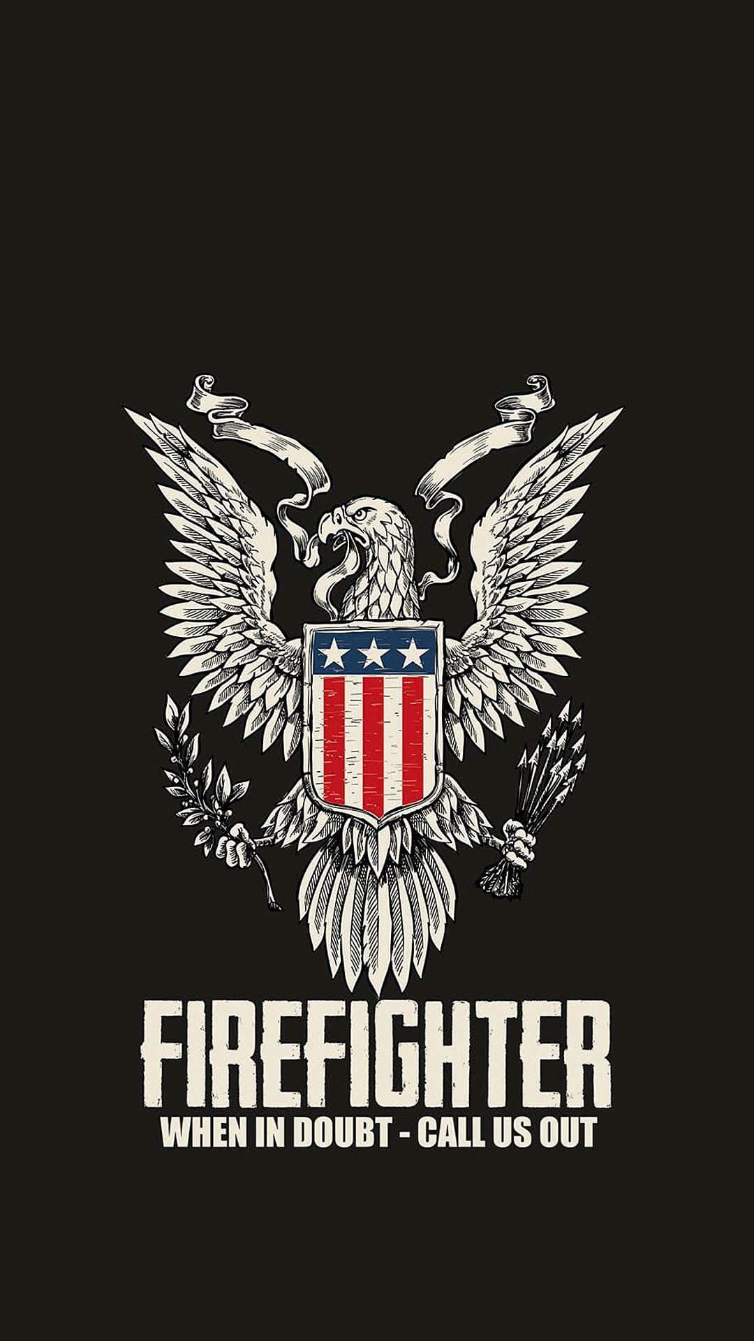 Firefighter Phone American Eagle Badge Wallpaper Background