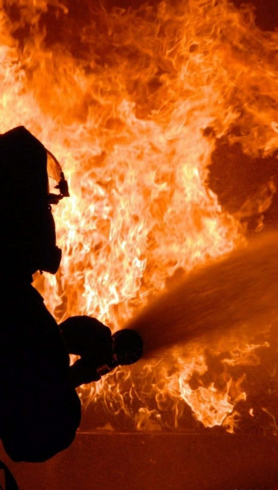Firefighter Phone Silhouette Flushing Fire Wallpaper Background