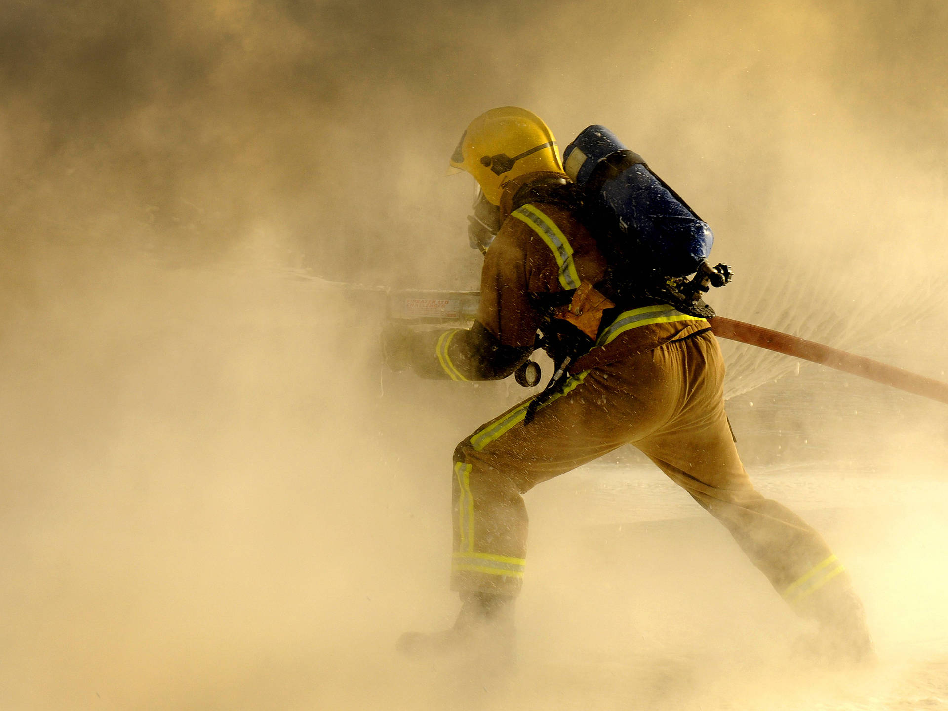 Firefighters In A Smoky Room