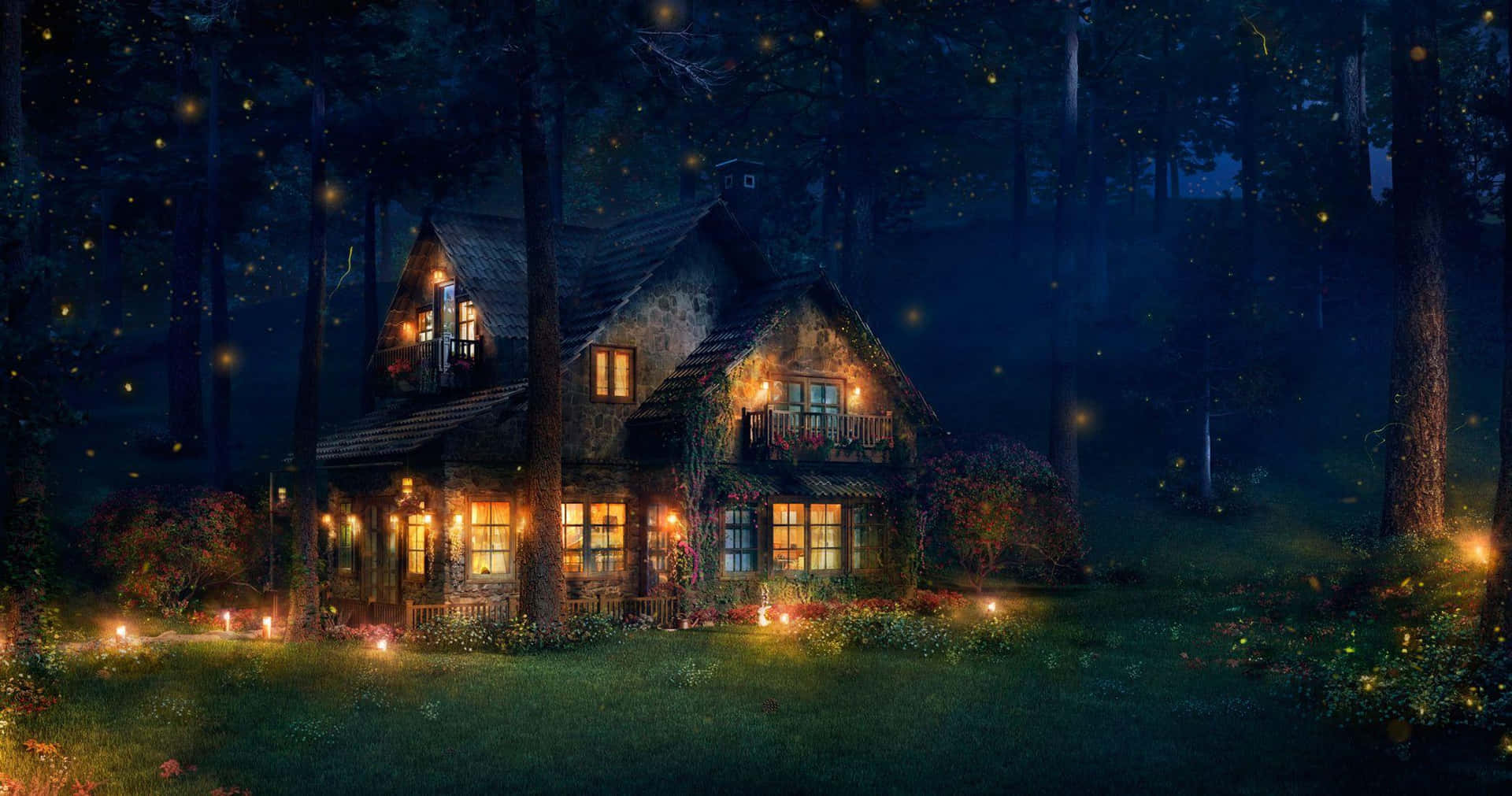 Firefly Hd House Lit Background