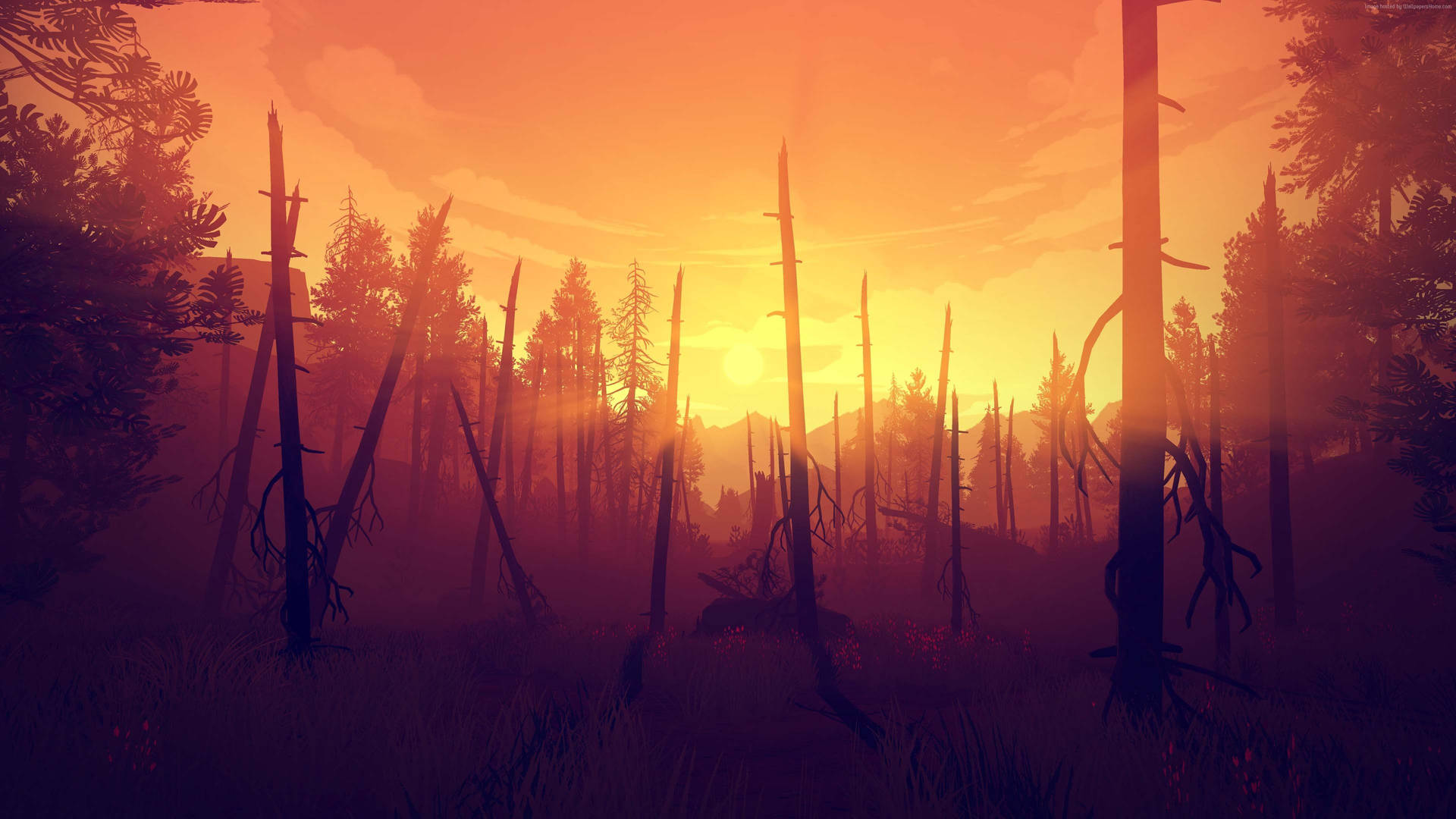 Firewatch Forest Fire Aftermath Background