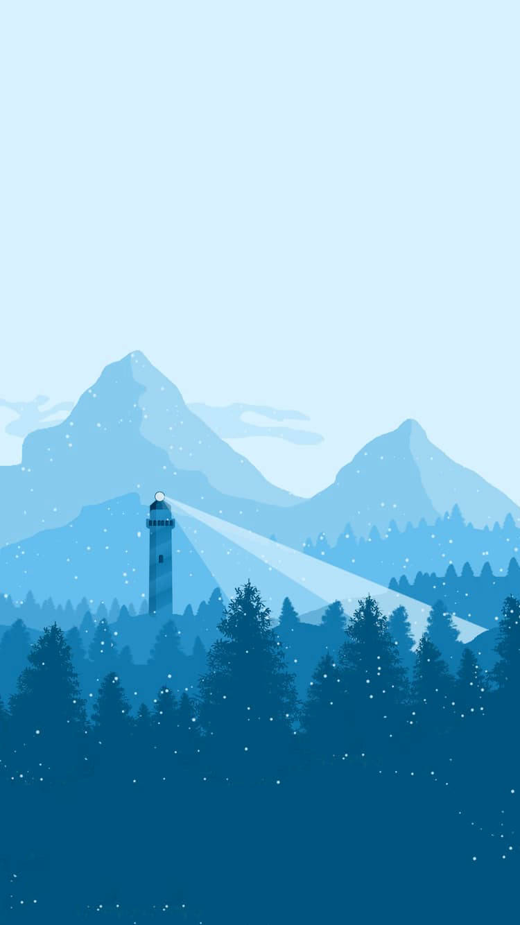 Firewatch Lighthouse In Winter Background