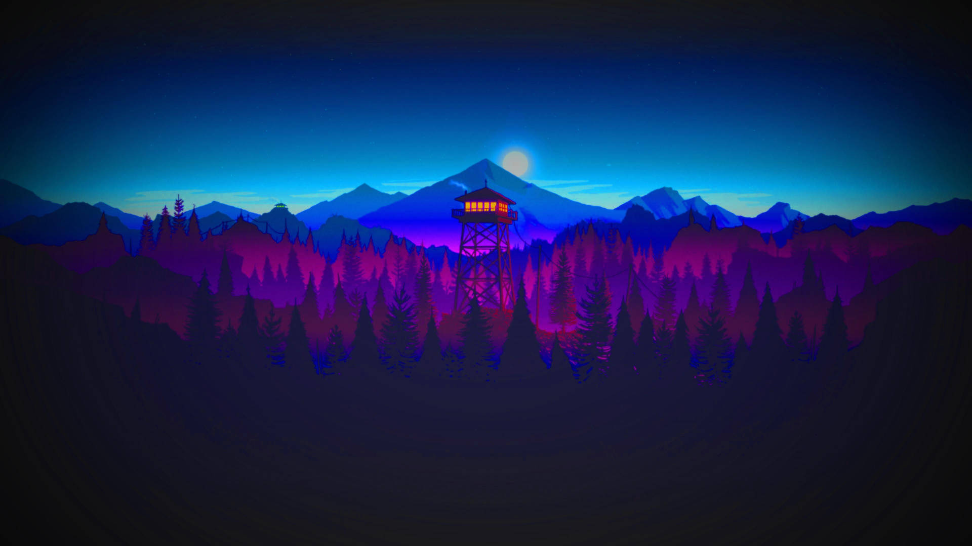 Firewatch Scene Tonal Perspective Background