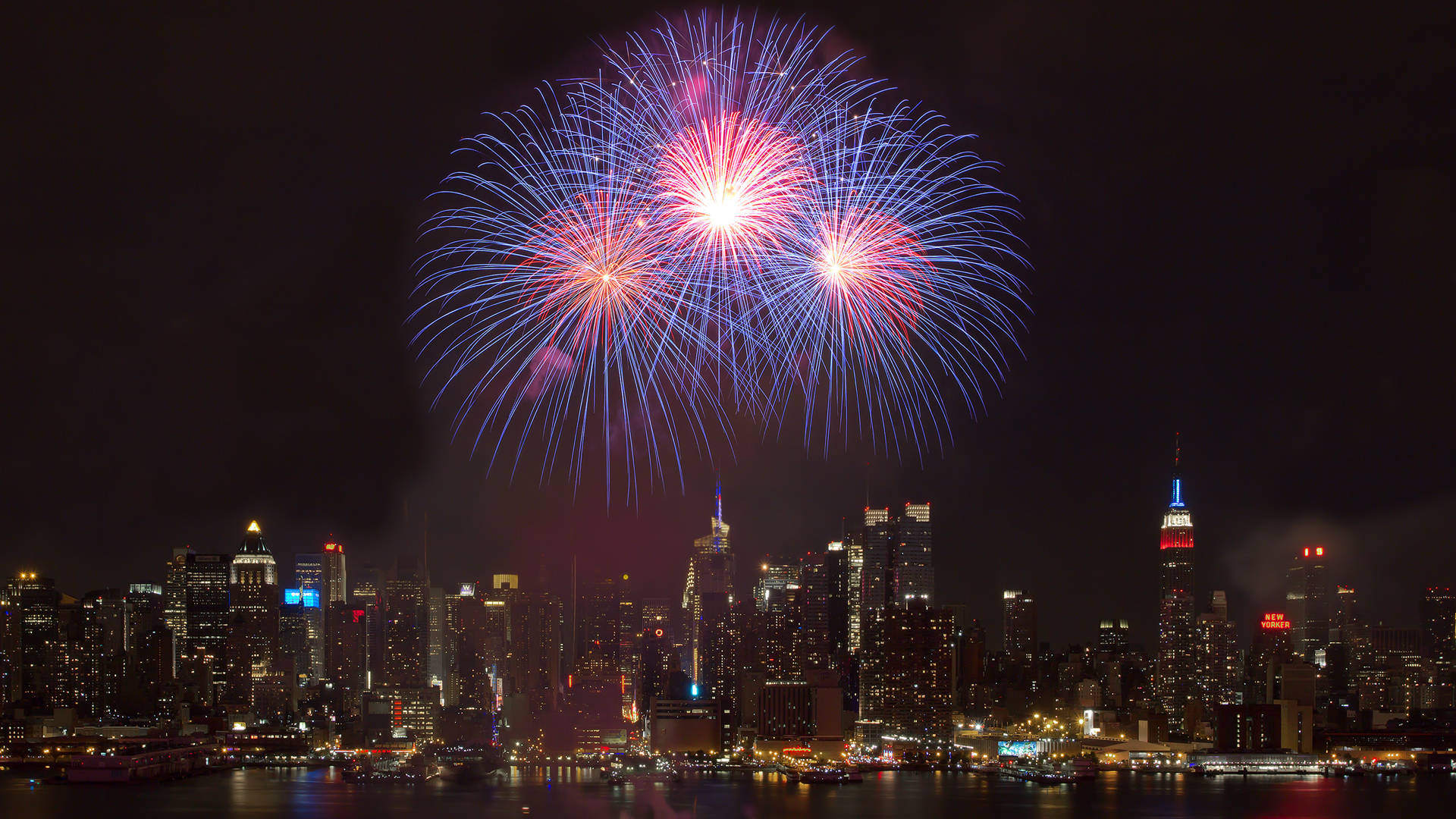 Fireworks At Night New York Computer Background