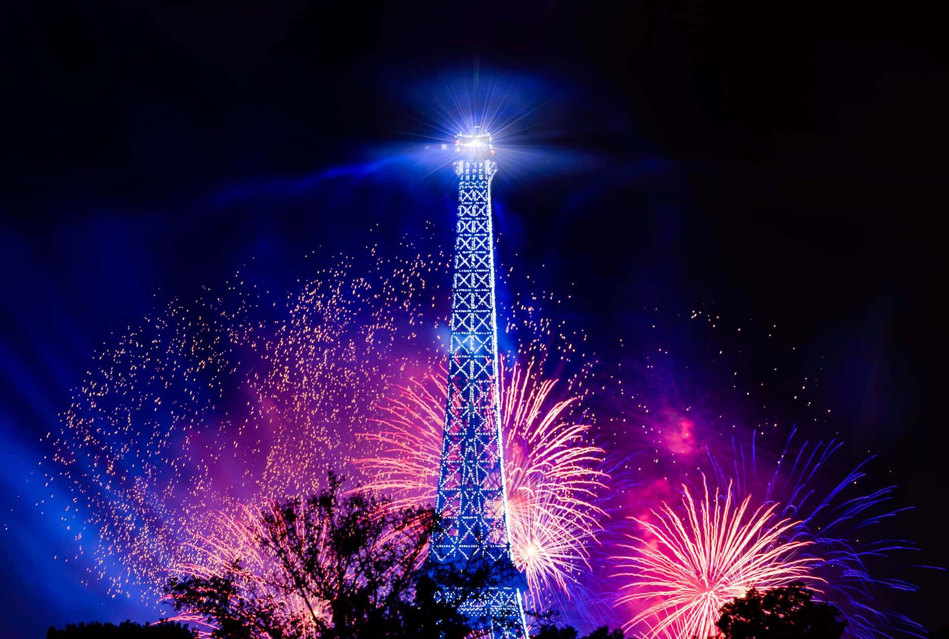 Fireworks Paris At Night Background