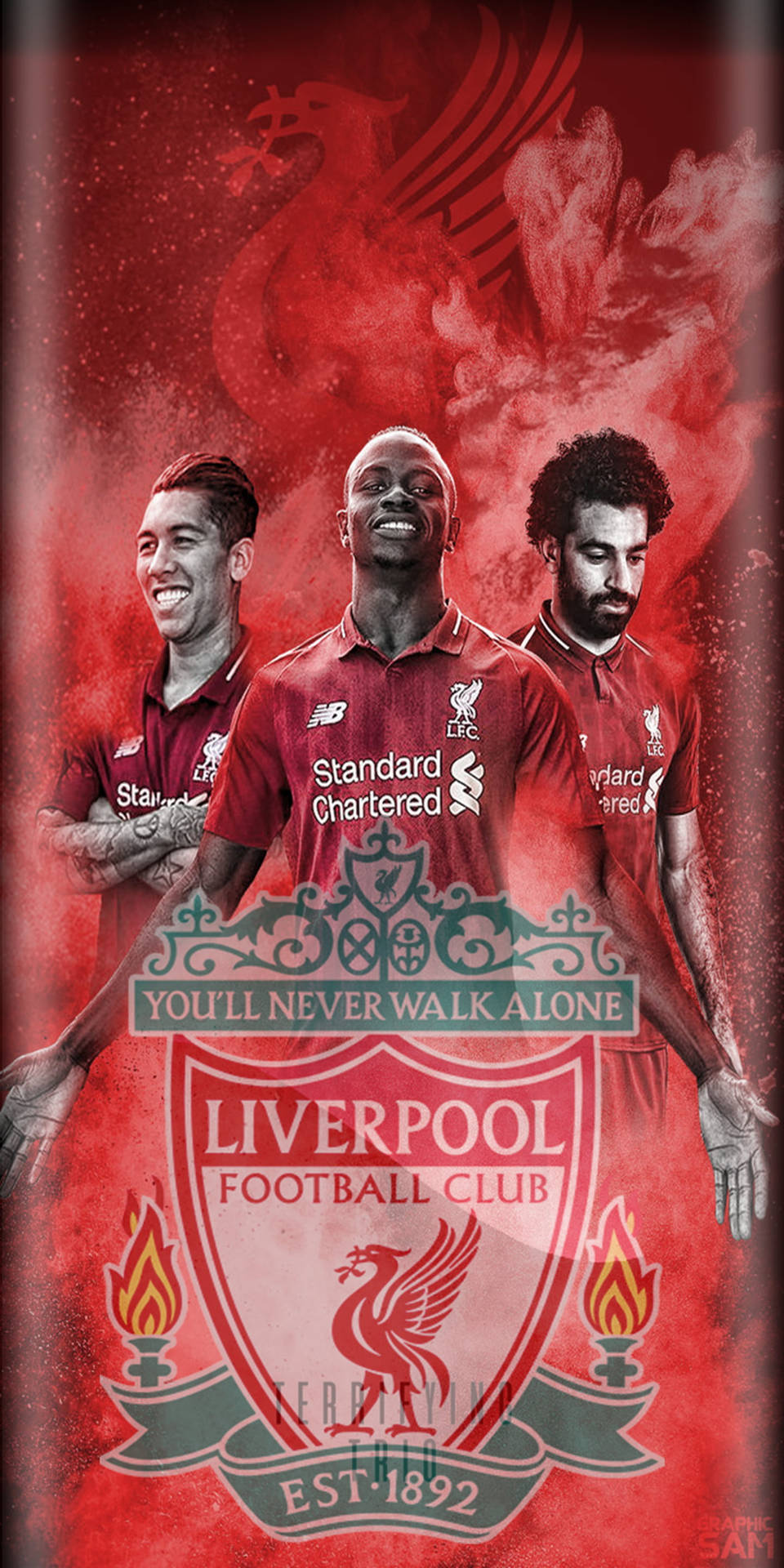 Firmino Mane Salah Liverpool 4k Background
