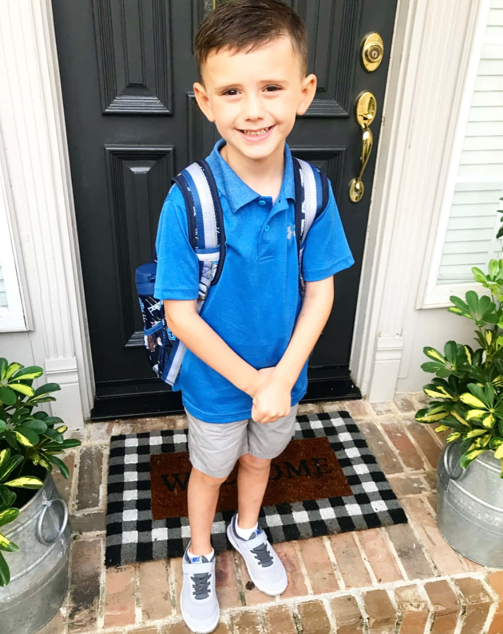 First Dayof School Boy Smiling Background