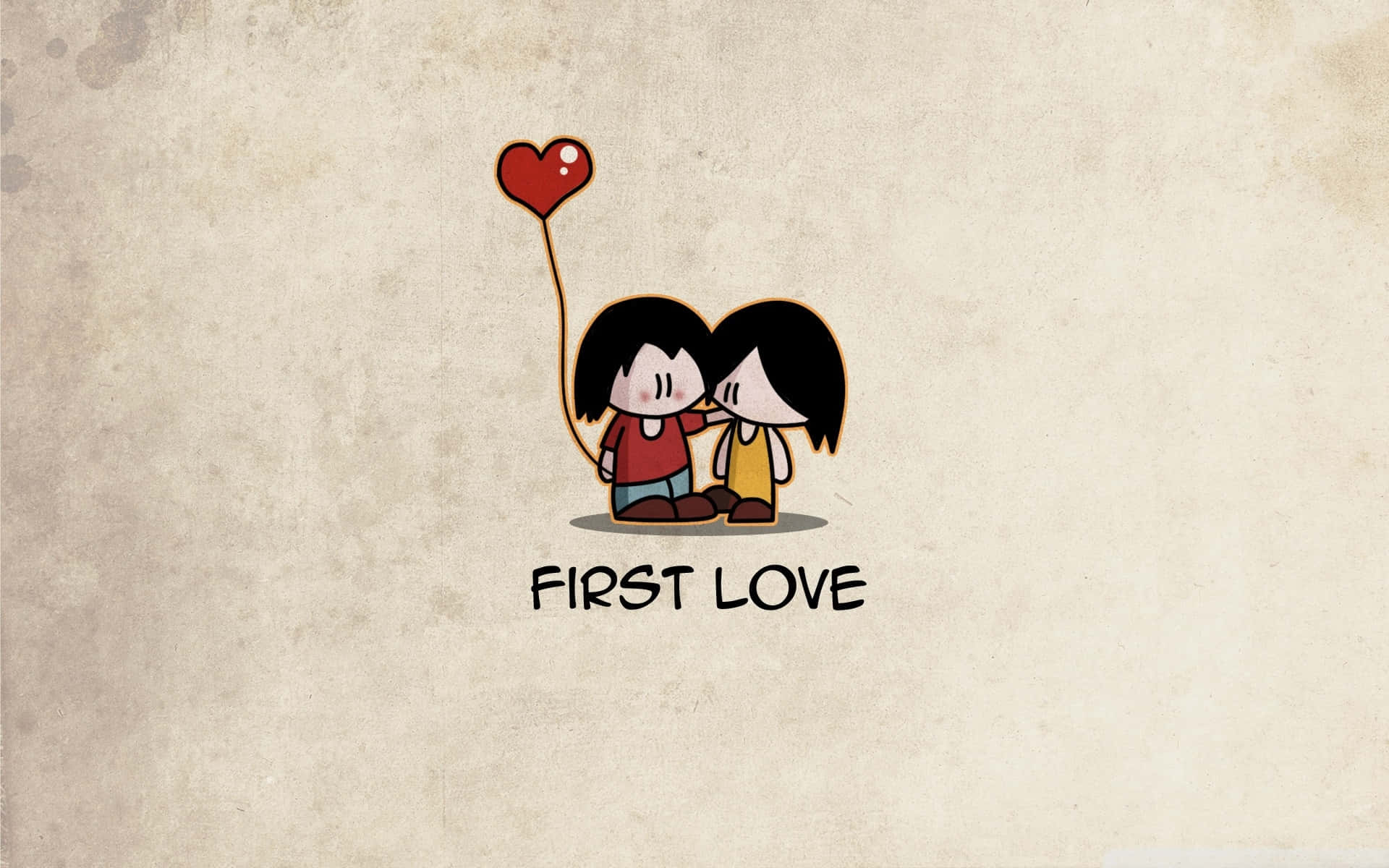 First Love Cartoon Illustration Background