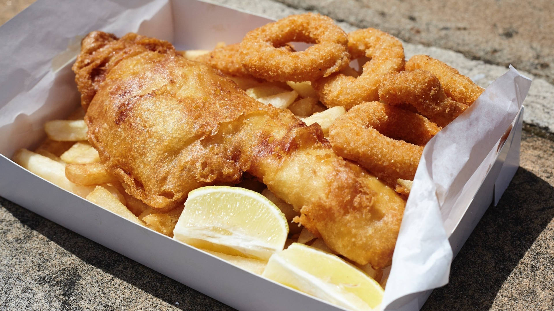 Fish And Chips With Calamari