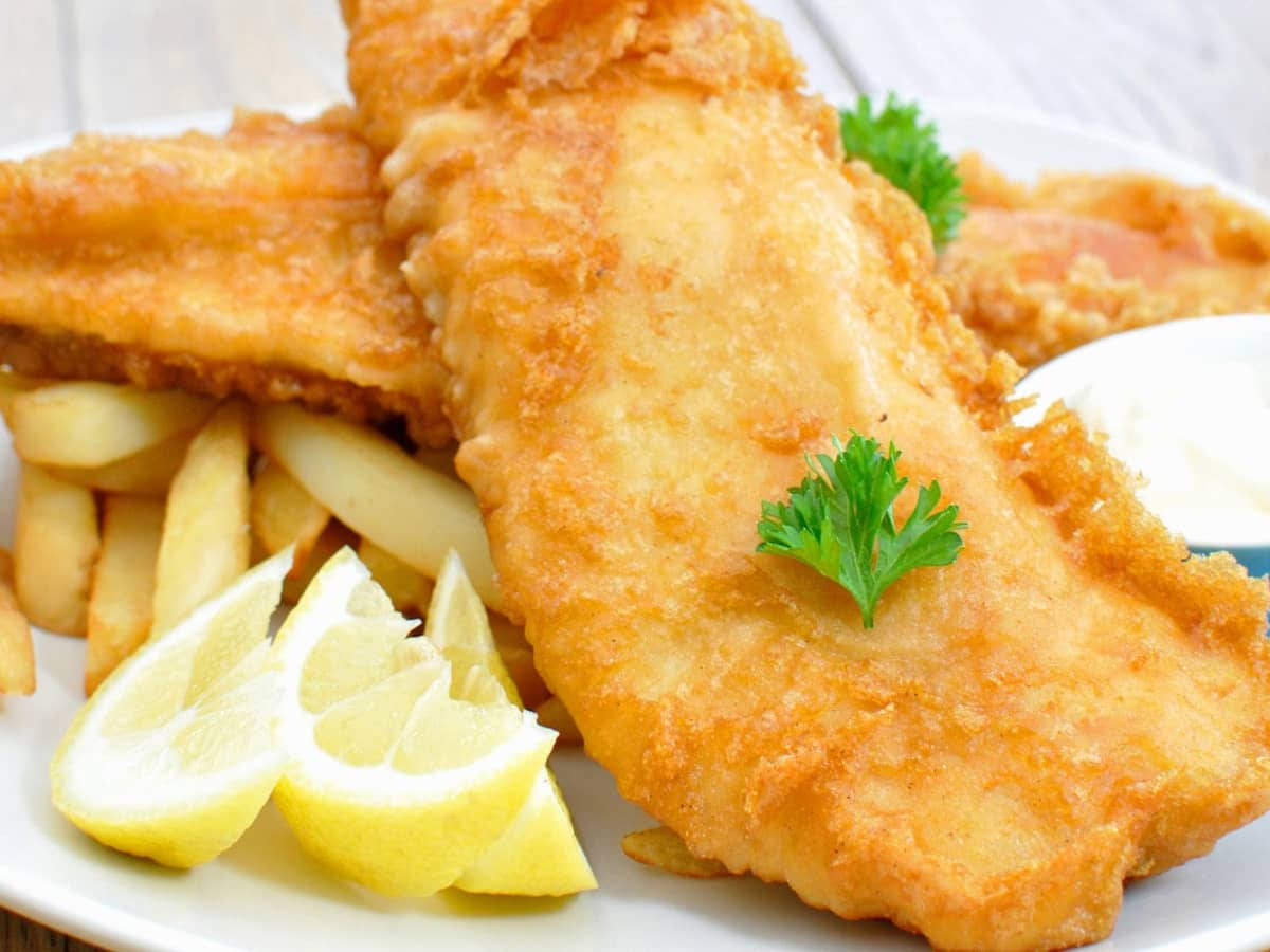 Fish And Chips With Three Lemon Wedges