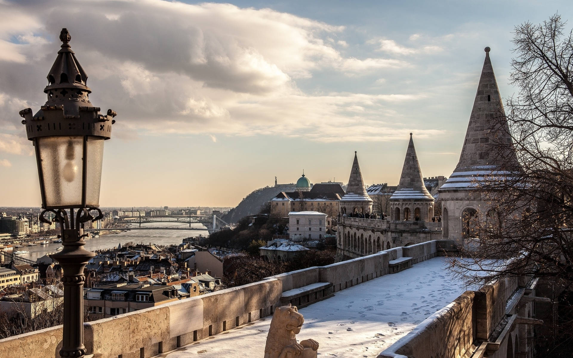 Fisherman's Bastion In Hungary Background