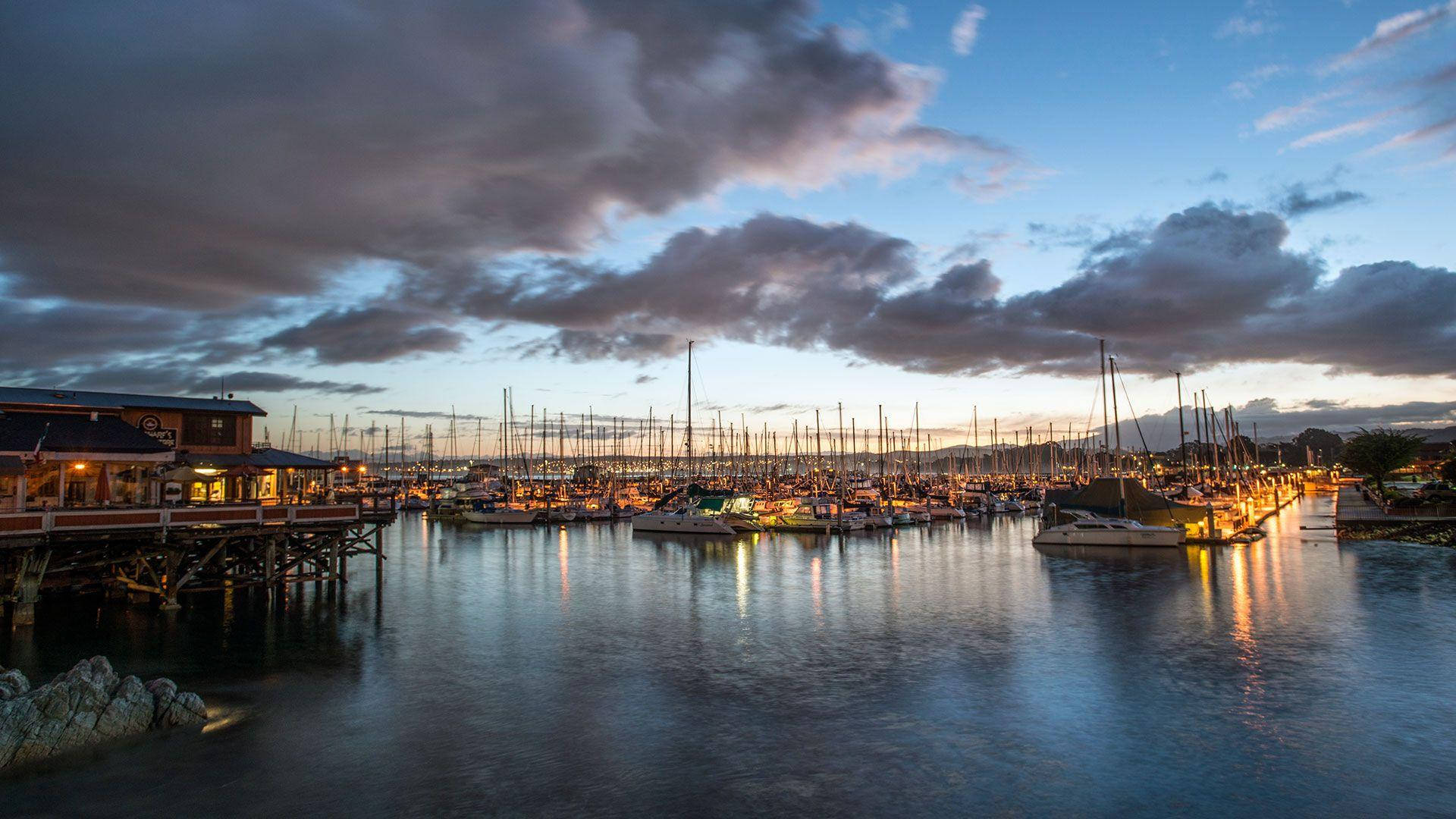 Fisherman's Wharf Under A Dark Sky Background