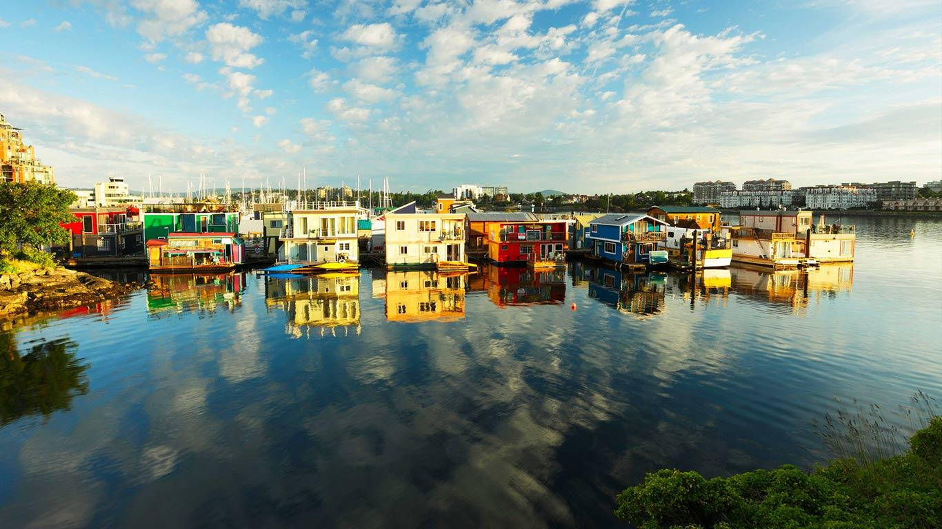 Fishermans Wharf Aesthetic Dock Houses Background