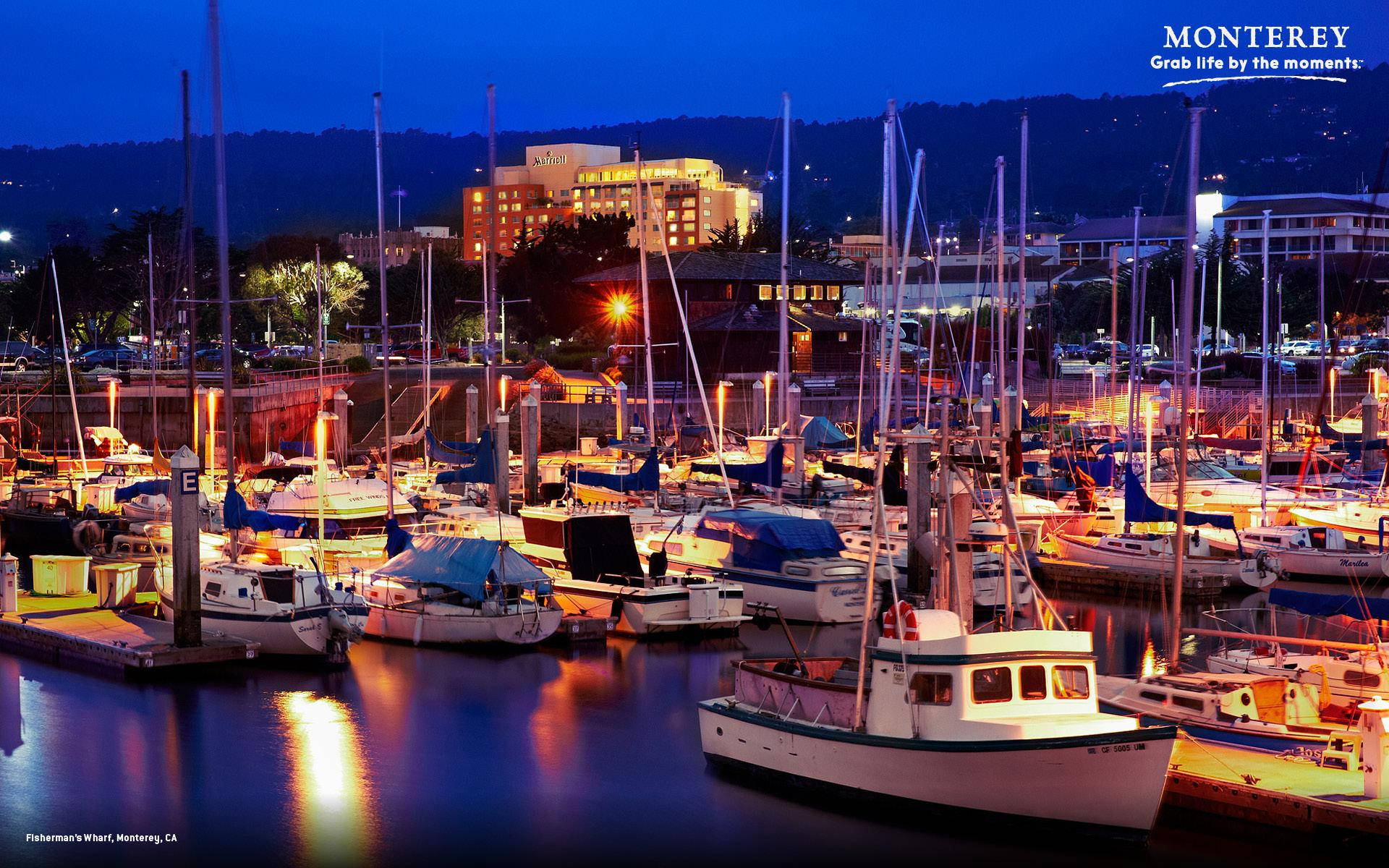 Fishermans Wharf Boat Dock At Night