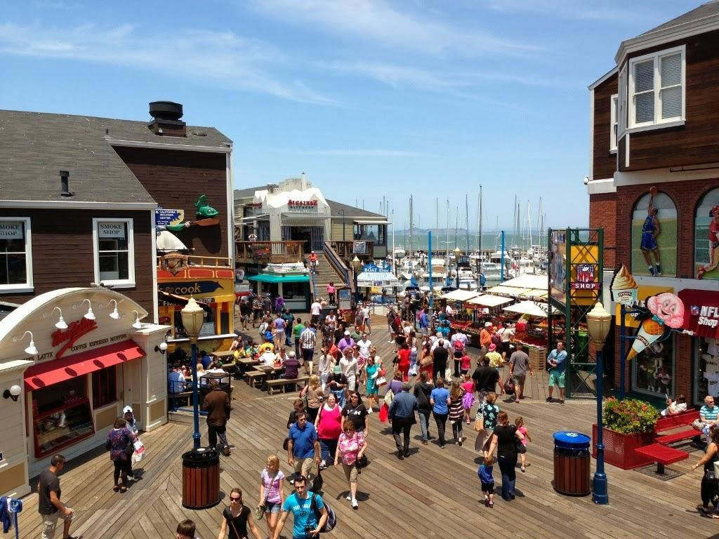 Fishermans Wharf Busy Day Background