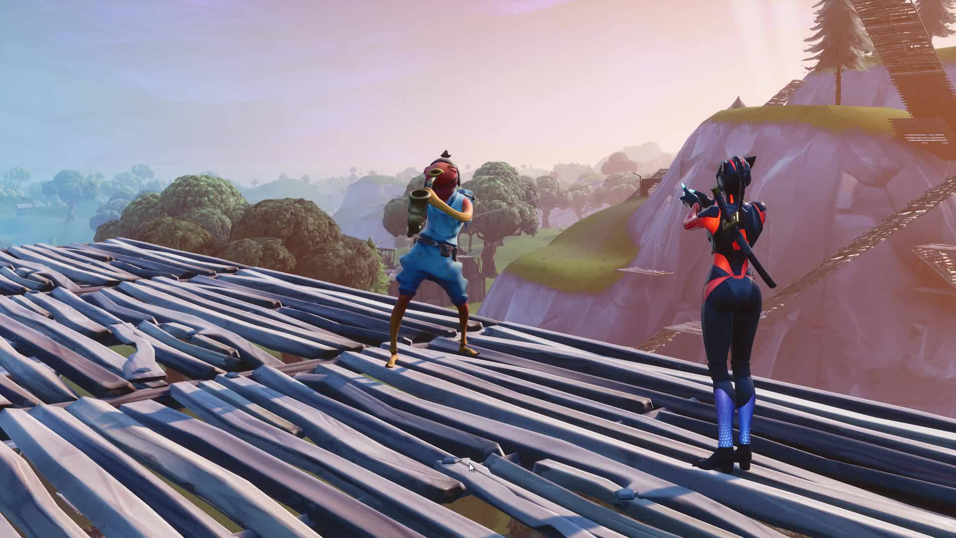 Fishstick Fortnite Duel On The Roof Background