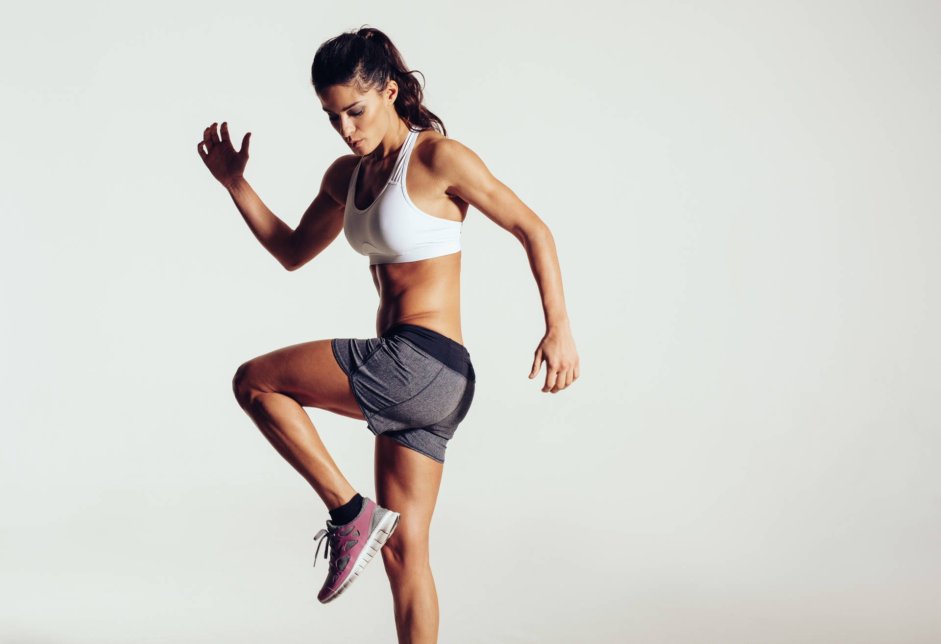 Fit Woman Doing Warm Up Background