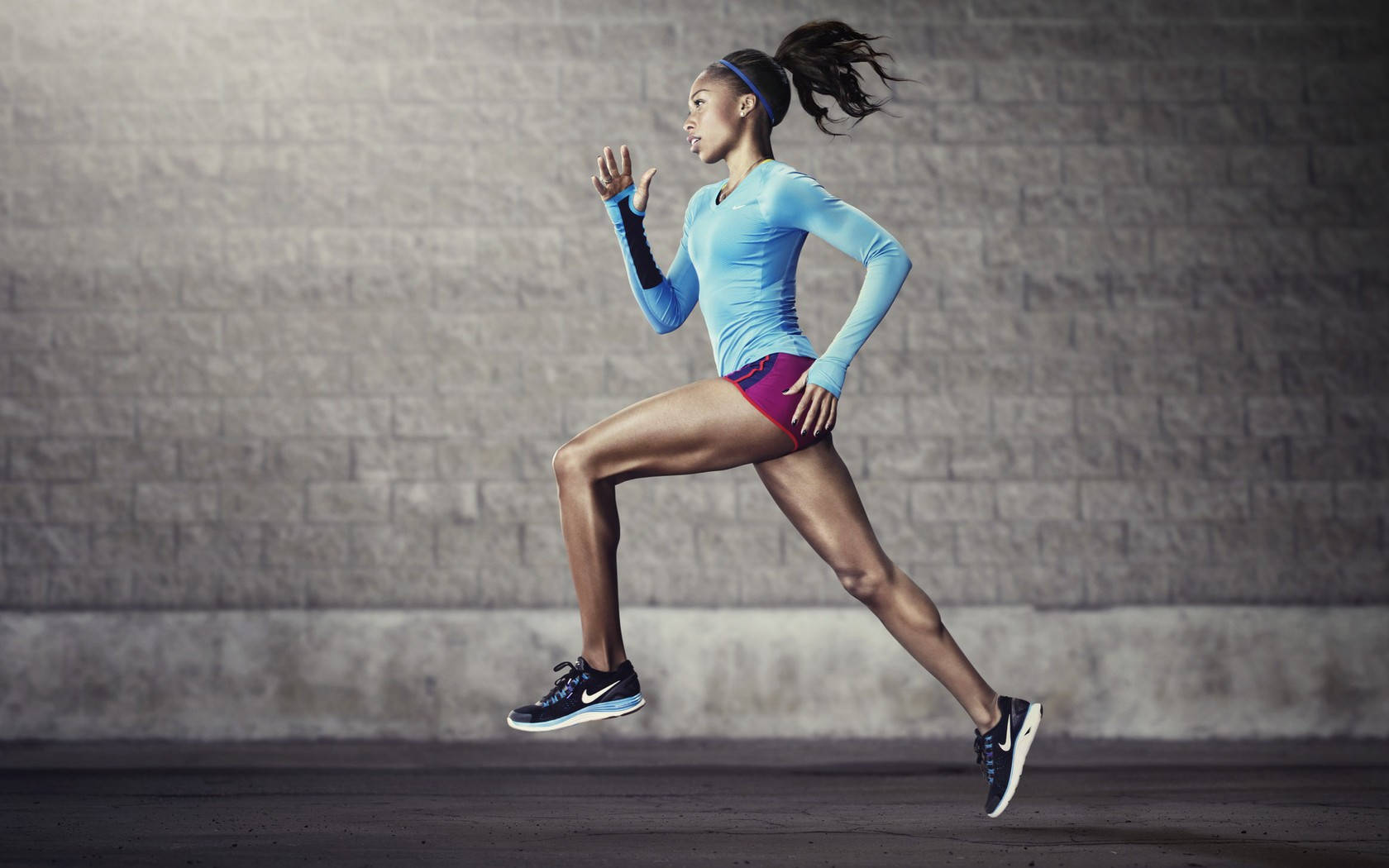 Fit Woman Running Background