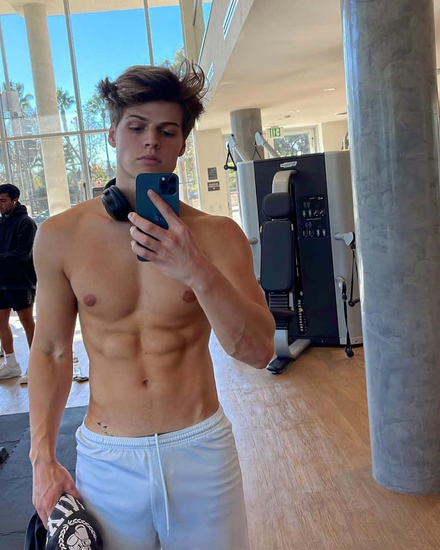 Fit Young Man Gym Selfie