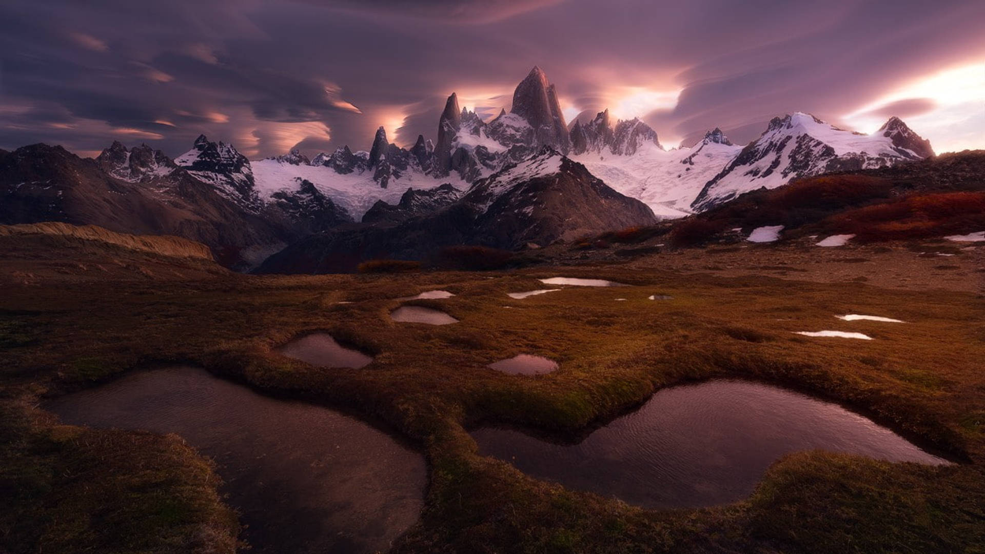 Fitz Roy Landscape In Chile Background