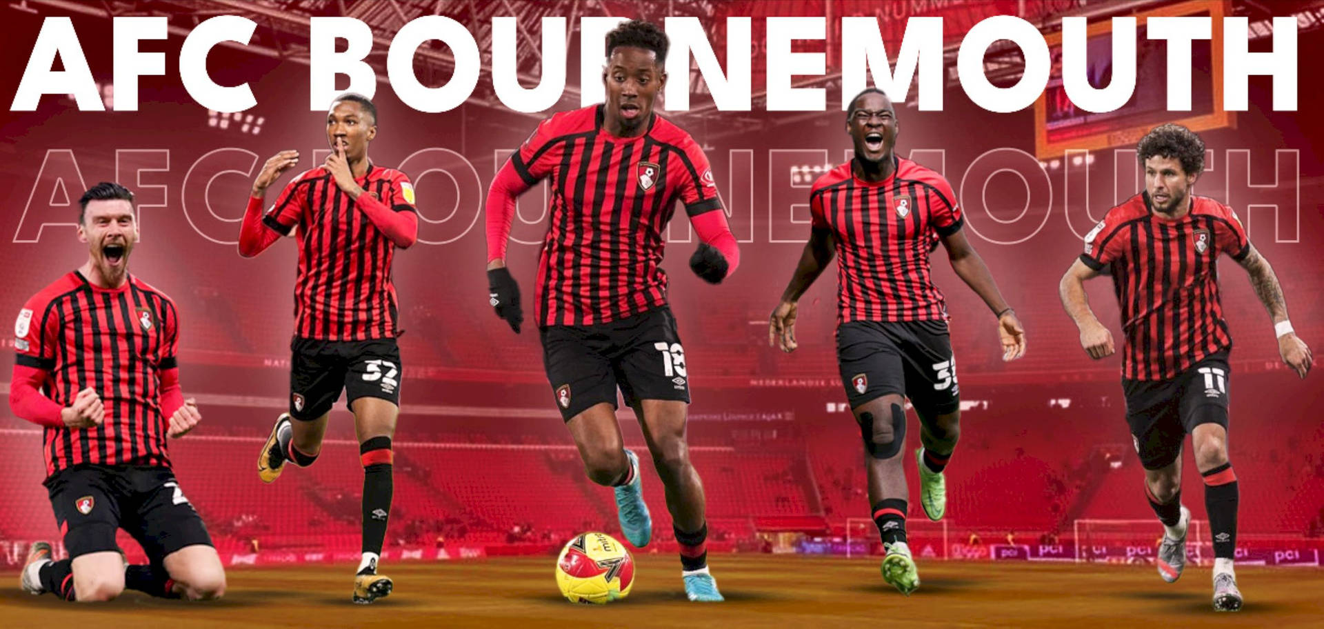 Five Afc Bournemouth Football Players Background