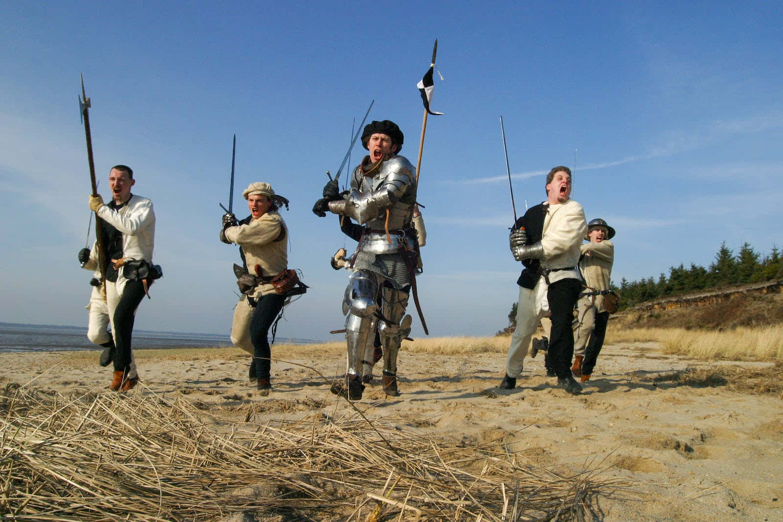 Five Men In Middle Ages Inspired Costume