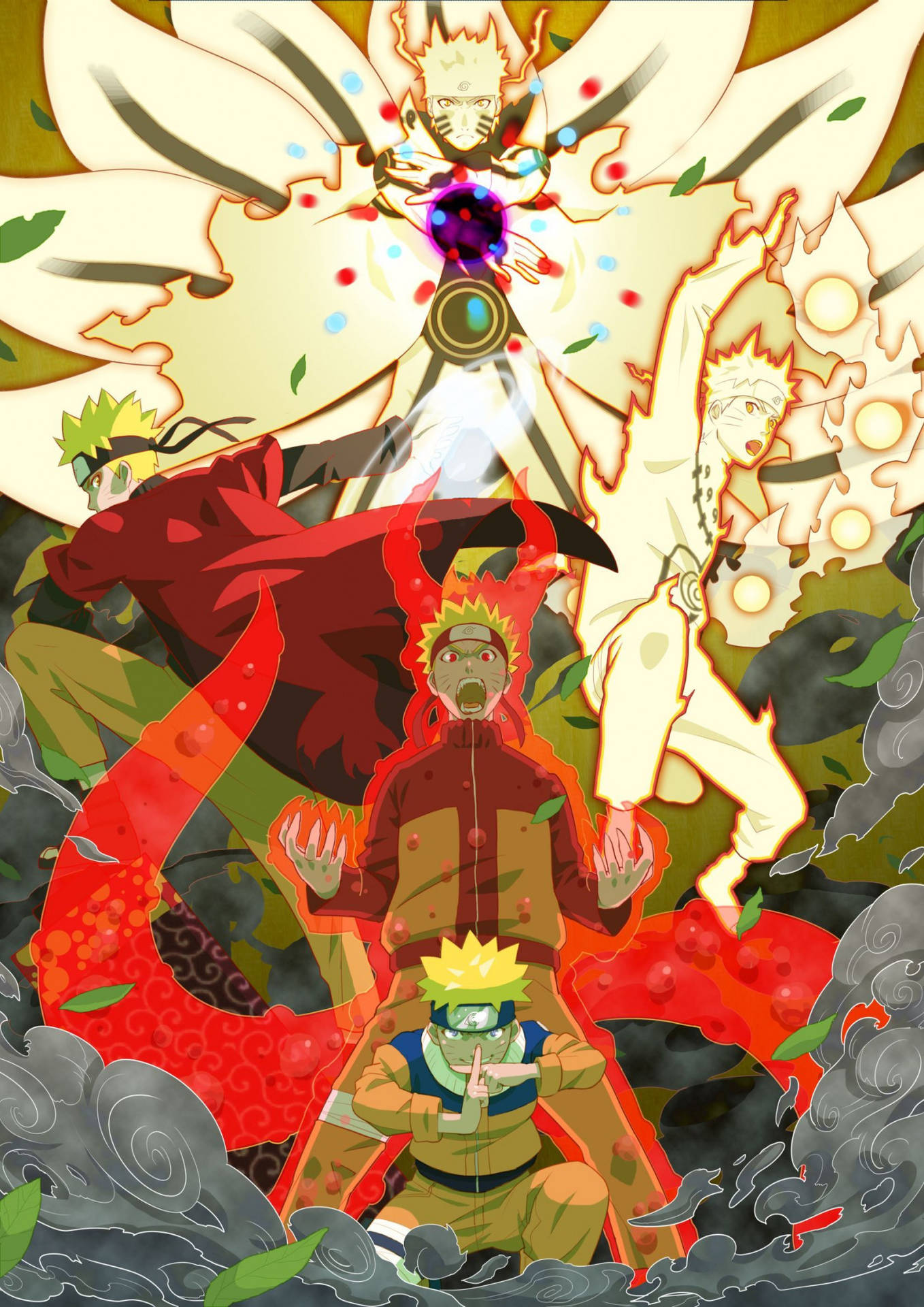 Five Modes Of Naruto Uzumaki Background