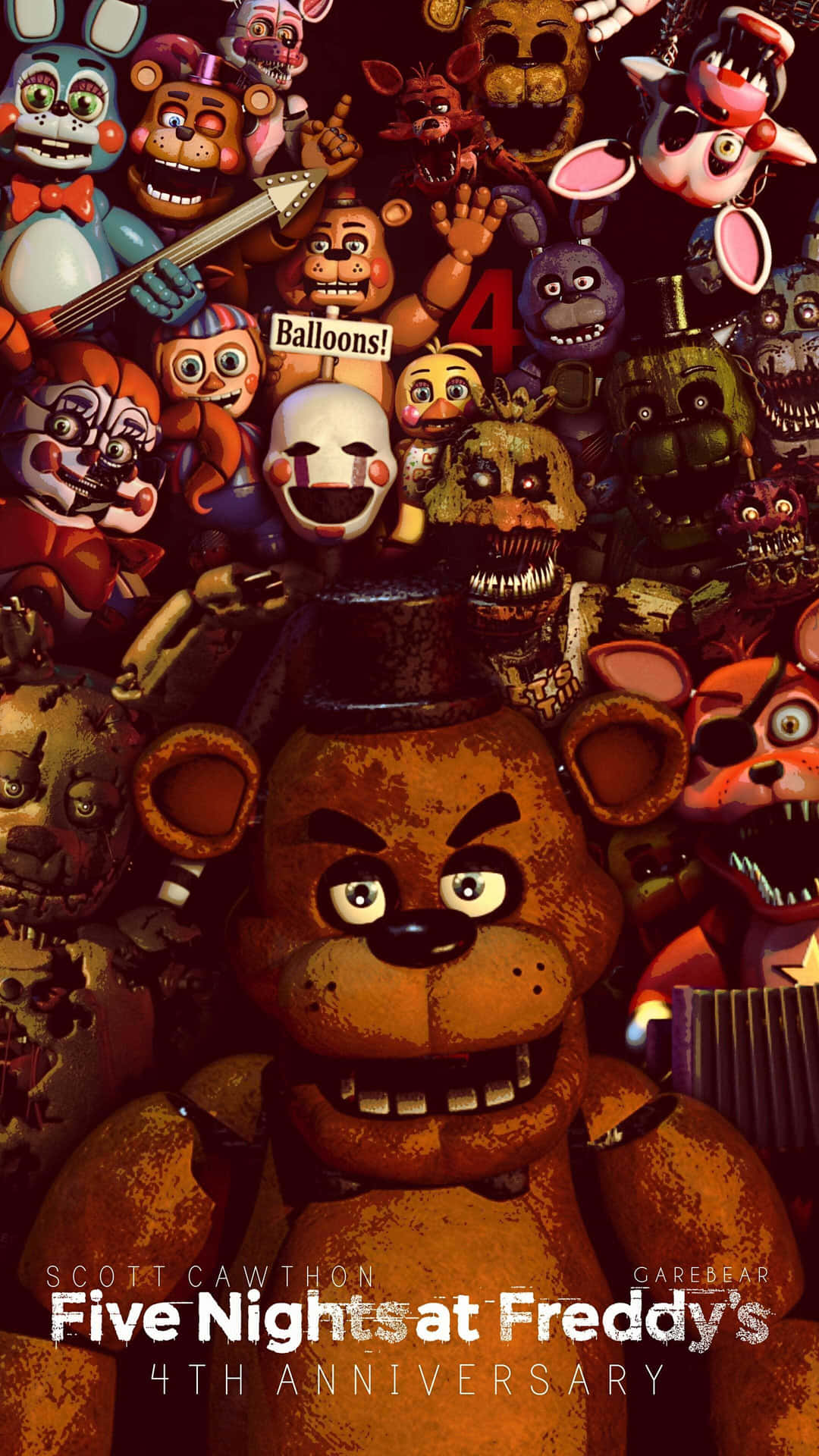 Five Nights At Freddy's 5th Anniversary Poster Background