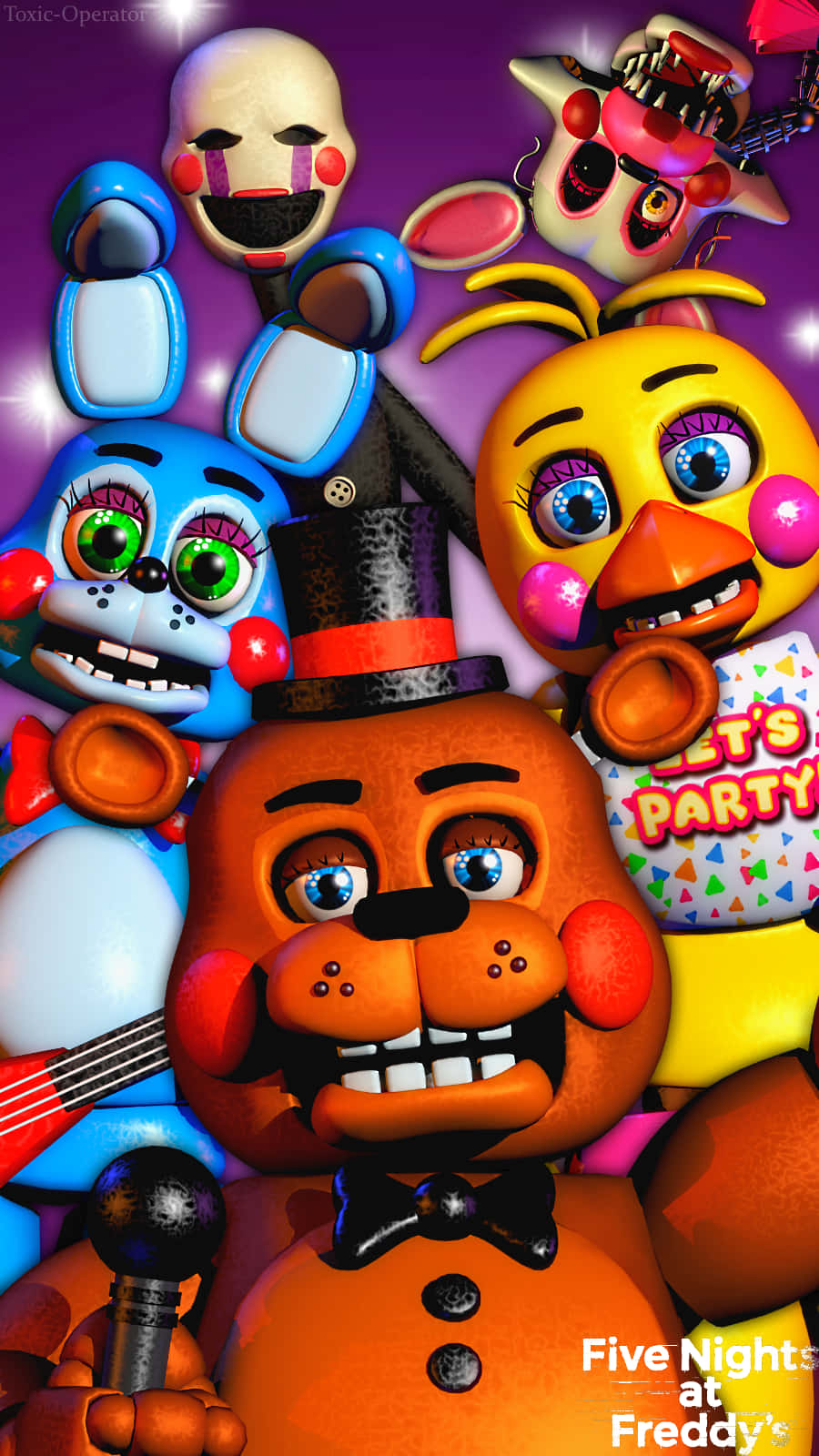 Five Nights At Freddy's Game Display On Iphone Background